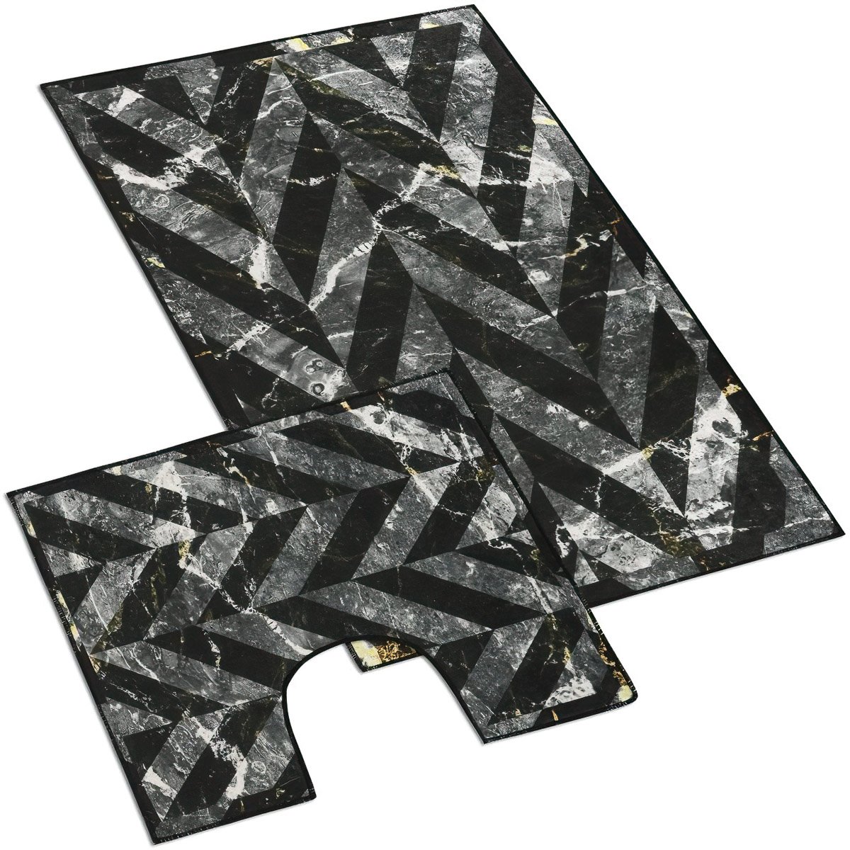 Bellatex Koupelnová a WC předložka Černý mramor 3D