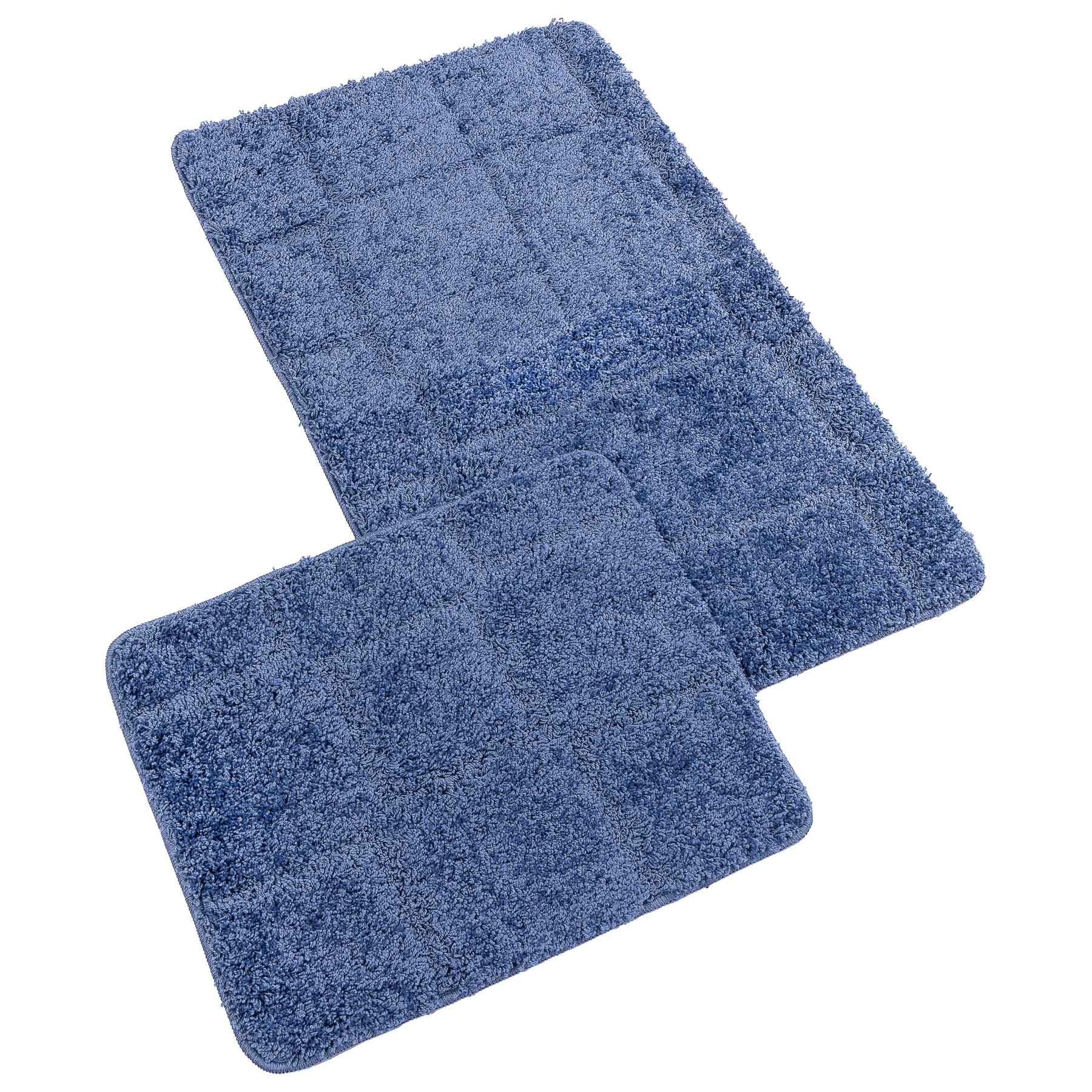 Bellatex koupelnová souprava s vlasem MICRO BANY SILVER MODRÁ, 100x60cm (předložka) + 60x50cm (na WC)