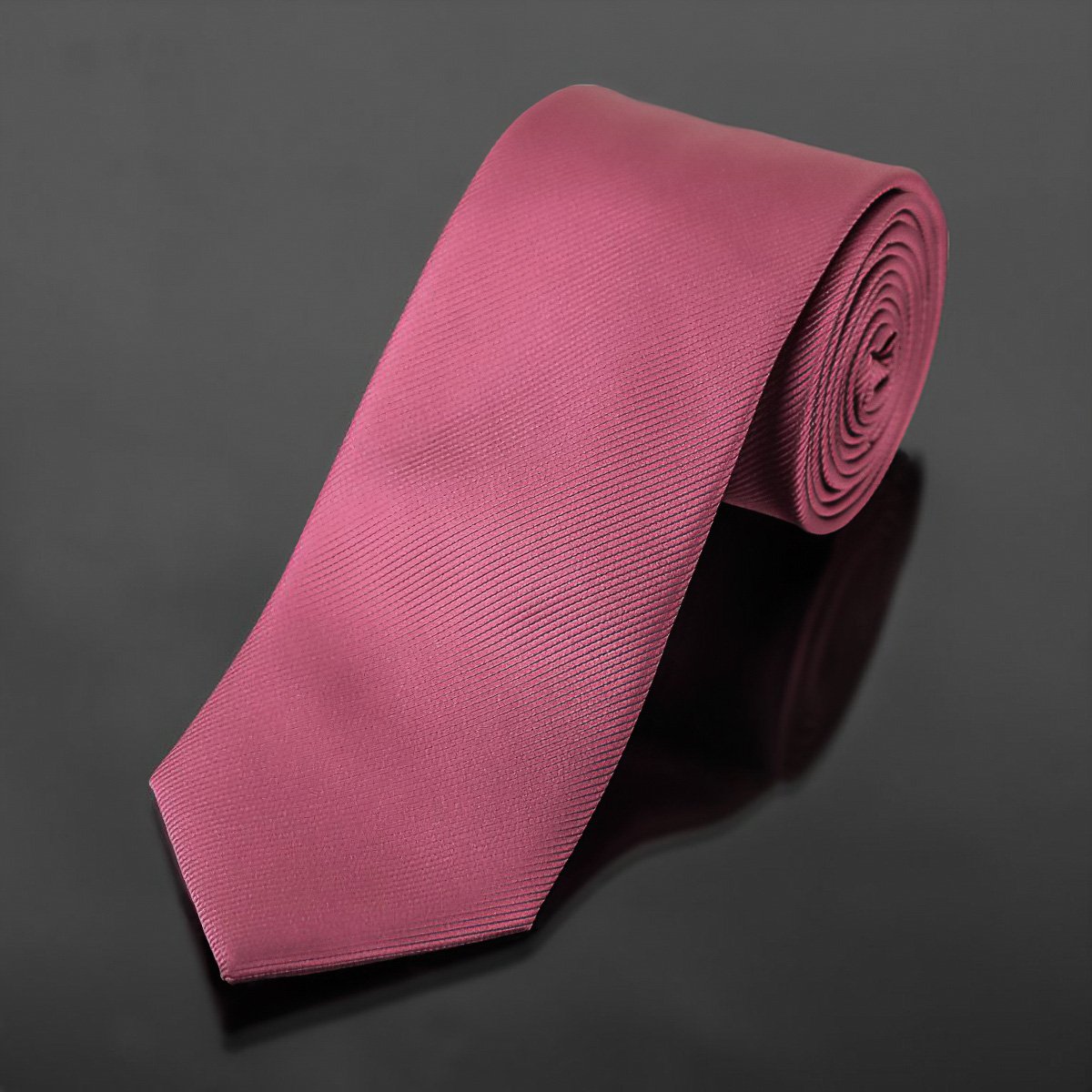 AMJ kravata pánská, šikmý proužkovaný vzor KU0039, starorůžová