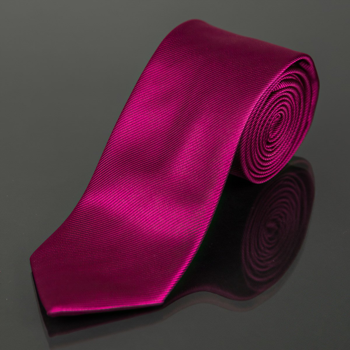 AMJ Kravata pánská proužkovaná KU0022, fuchsiová