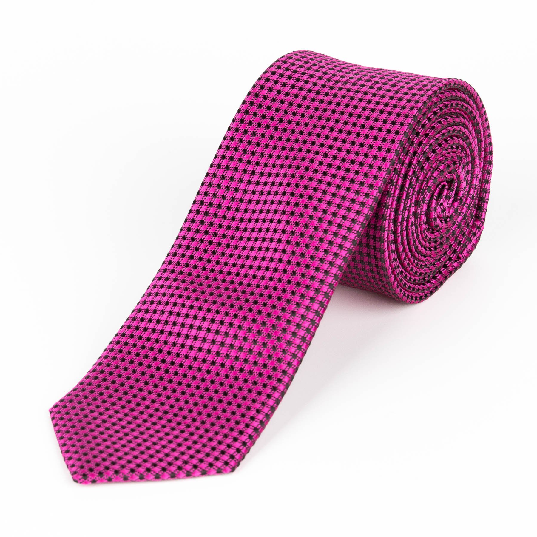 AMJ Kravata pánská úzká vzorovaná KI0989, cyklámen