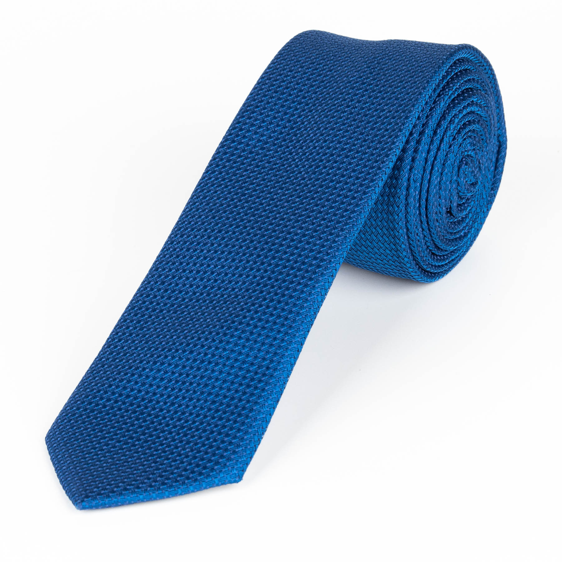 AMJ Kravata pánská úzká vzorovaná KI1053, modrá