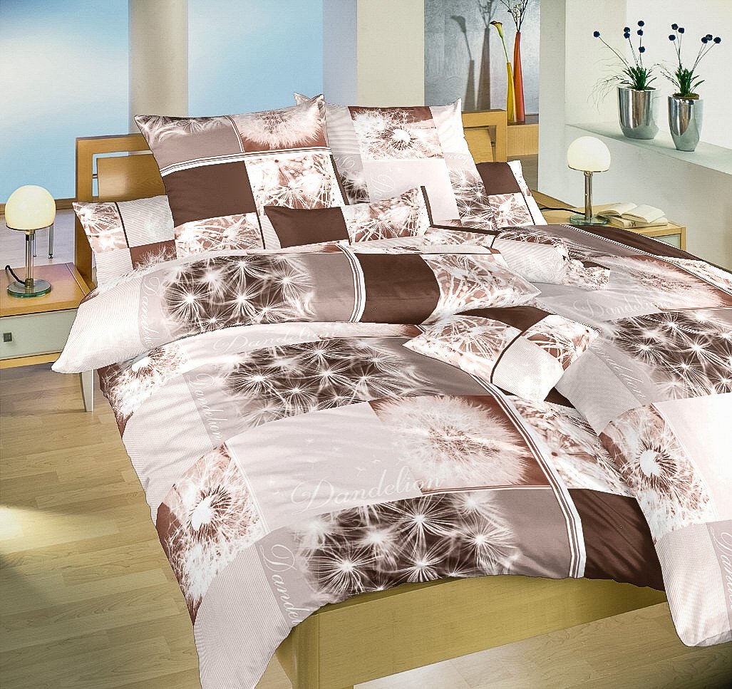 Dadka Povlečení krep Pampelišky 3D hnědé Varianta: Povlečení krep Pampelišky 3D hnědé 140x200, 70x90 cm