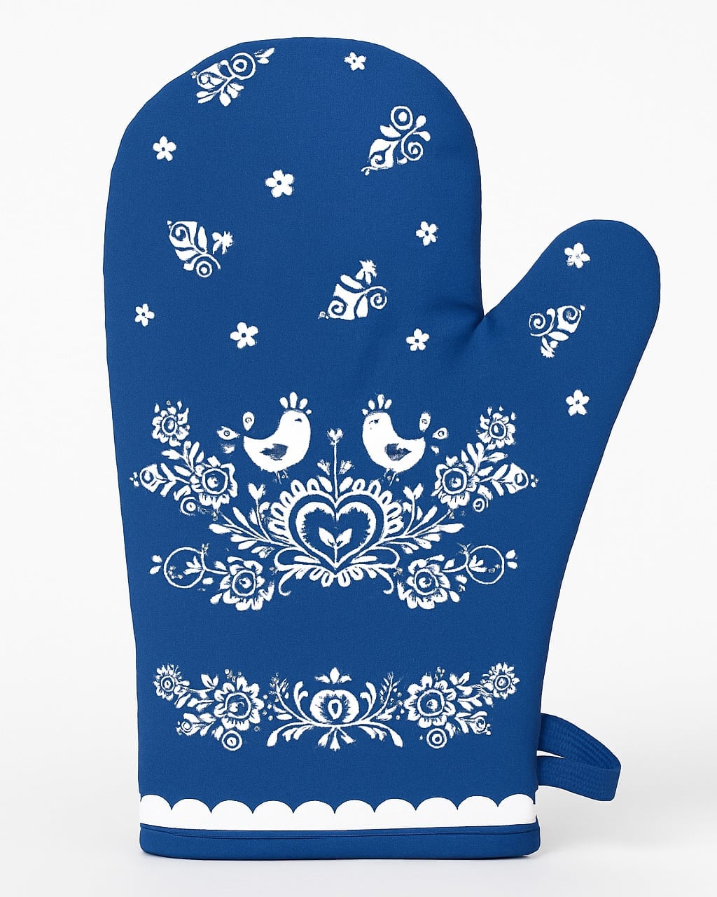 Forbyt Kuchyňská chňapka Folk podklad modrý 1 ks Varianta: Kuchyňská chňapka Folk podklad modrý 1 ks 18x28 cm