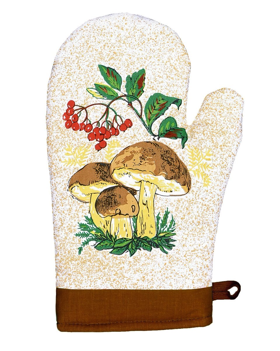 Forbyt Kuchyňská chňapka HOUBY, hnědá, 28x18cm