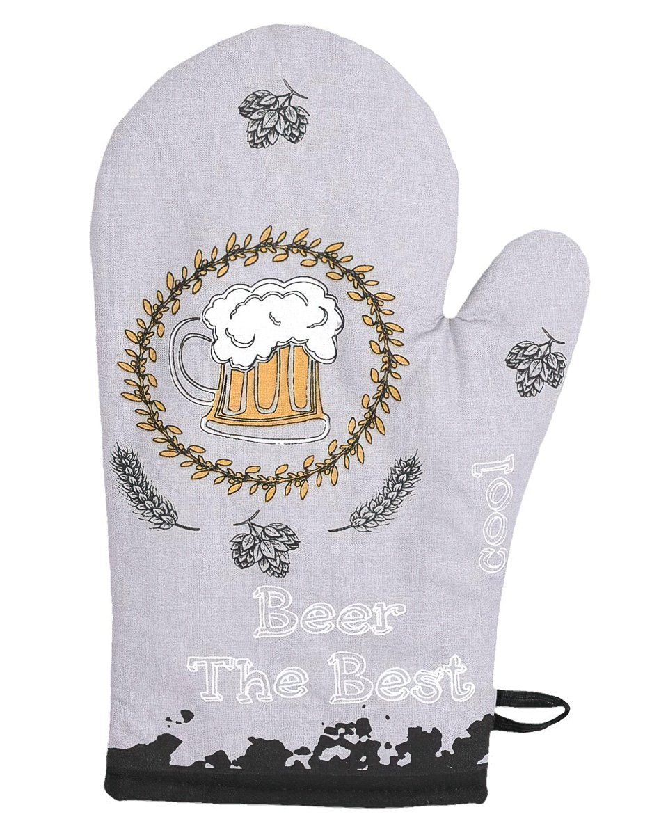 Frobyt Kuchyňská chňapka PIVO, šedá, 28x18cm