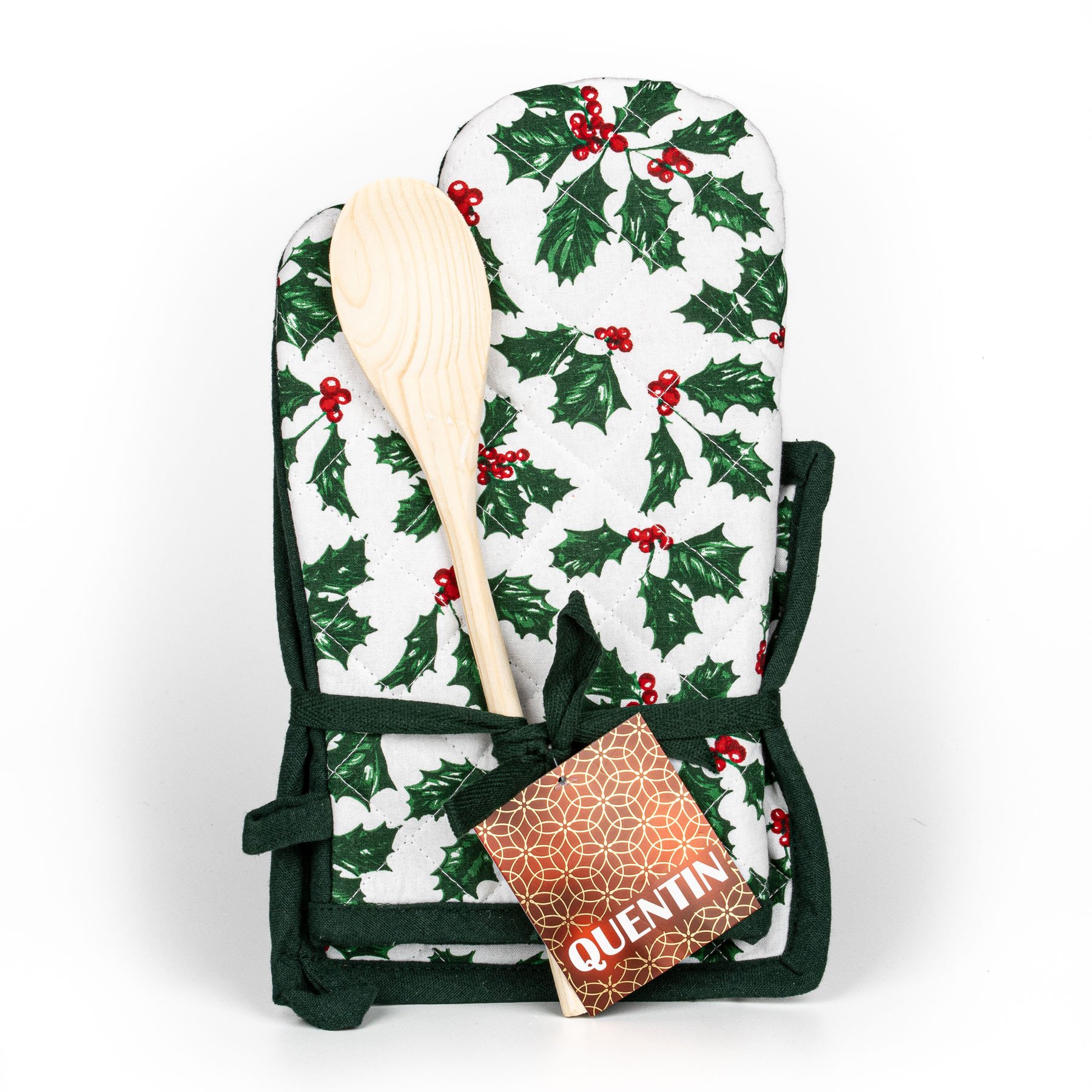 Avax kuchyňská chňapka AK-3945, cesmína, zelená 28x18cm + podložka 20x20cm + vařečka