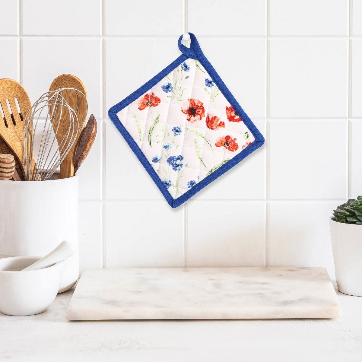 Avax kuchyňská podložka QK-189, vlčí máky, červeno-modrá 20x20cm