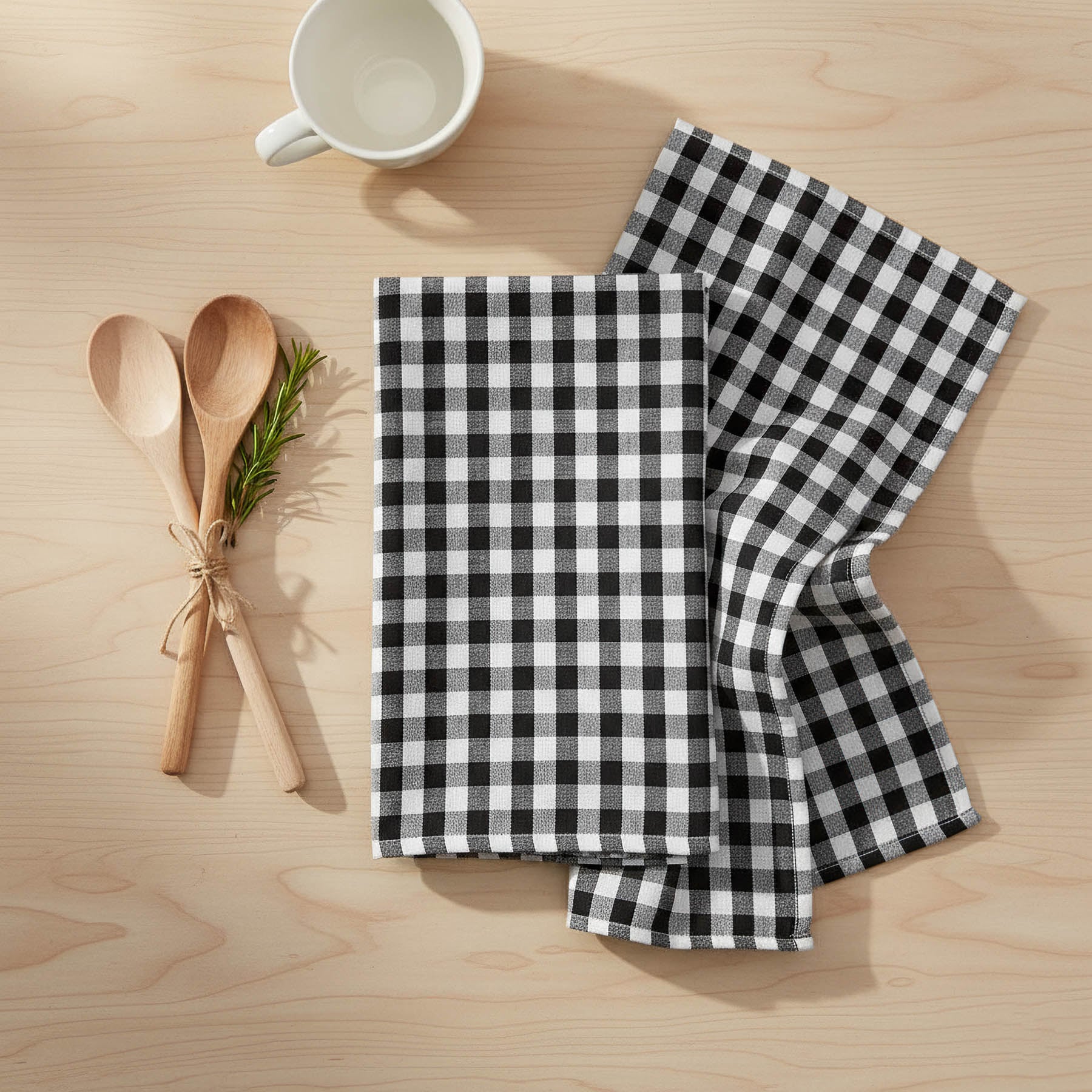 Euromat kuchyňská utěrka ANNA černá a bílá kostka, 1 kus, 45x65cm