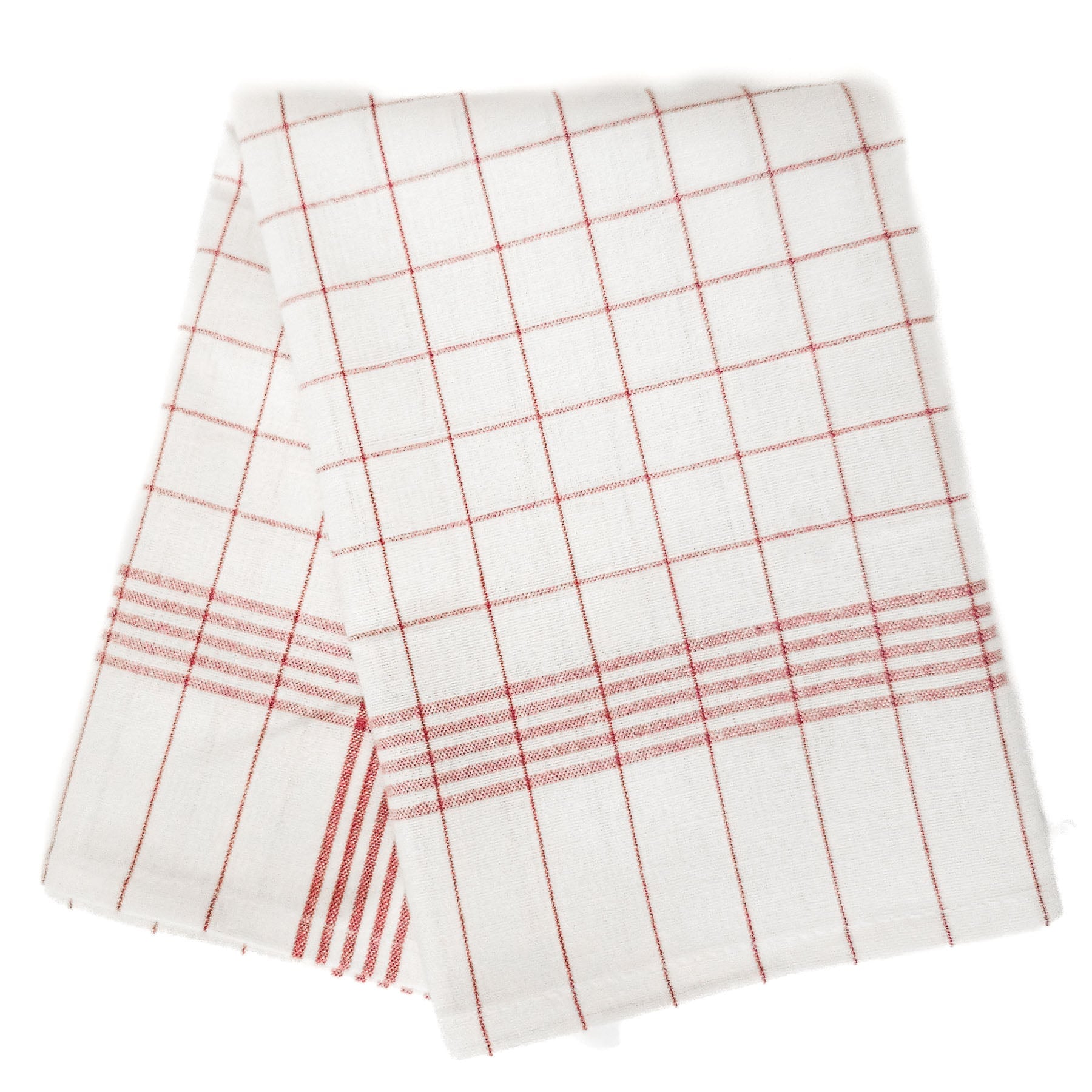 Prem Kuchyňská utěrka ČERVENO / BÍLÁ, károvaná, 55% bavlna + 45% len, 1 kus, 50x70cm