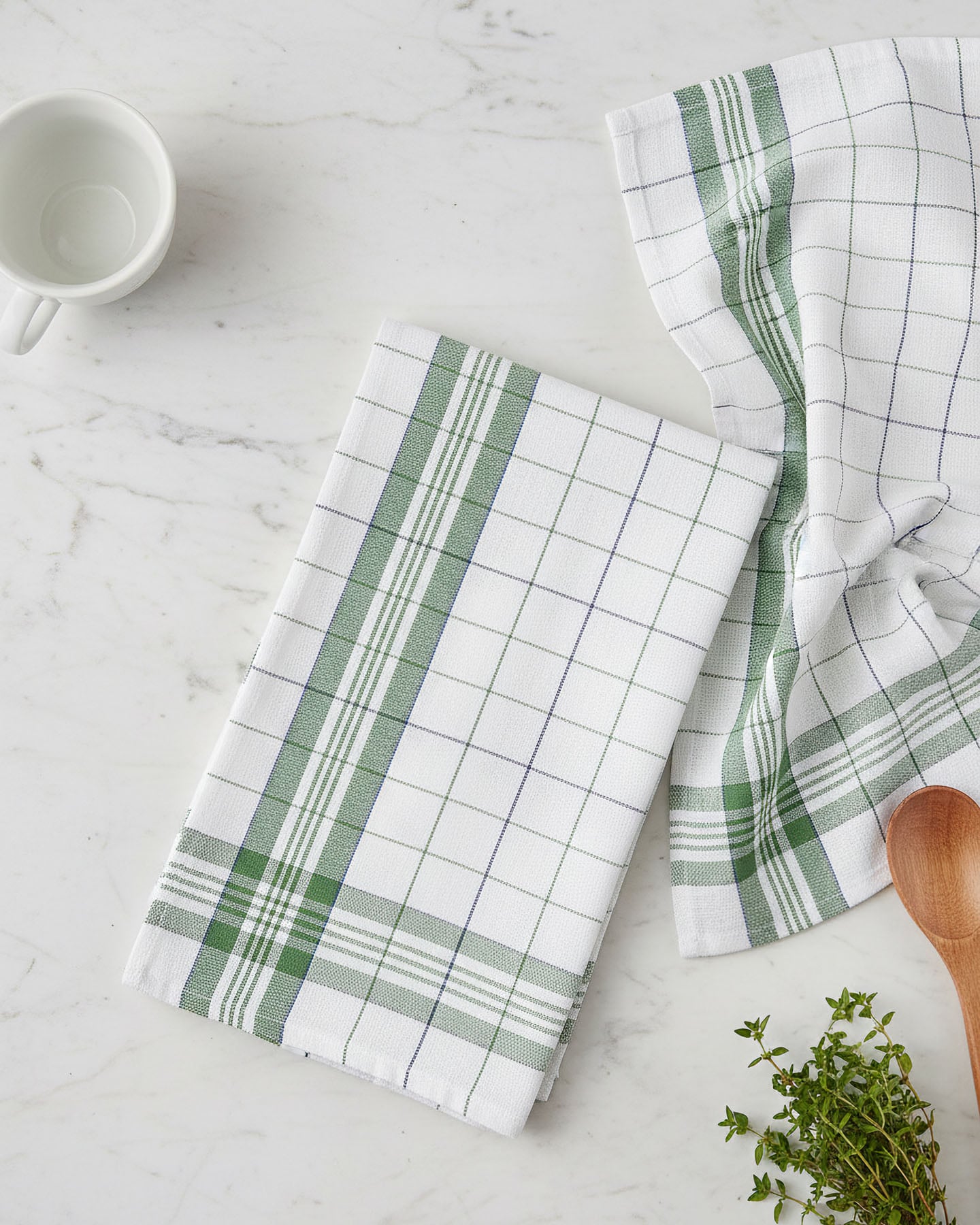 Euromat kuchyňská utěrka DIANA zelená kostka, 1 kus, 45x65cm