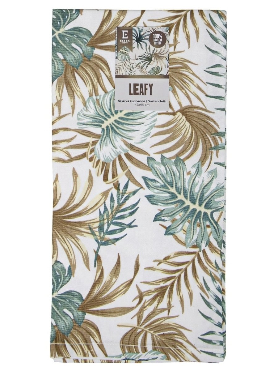 Kuchyňská utěrka LEAFY, monstera, béžová, 1 kus, 45x65cm