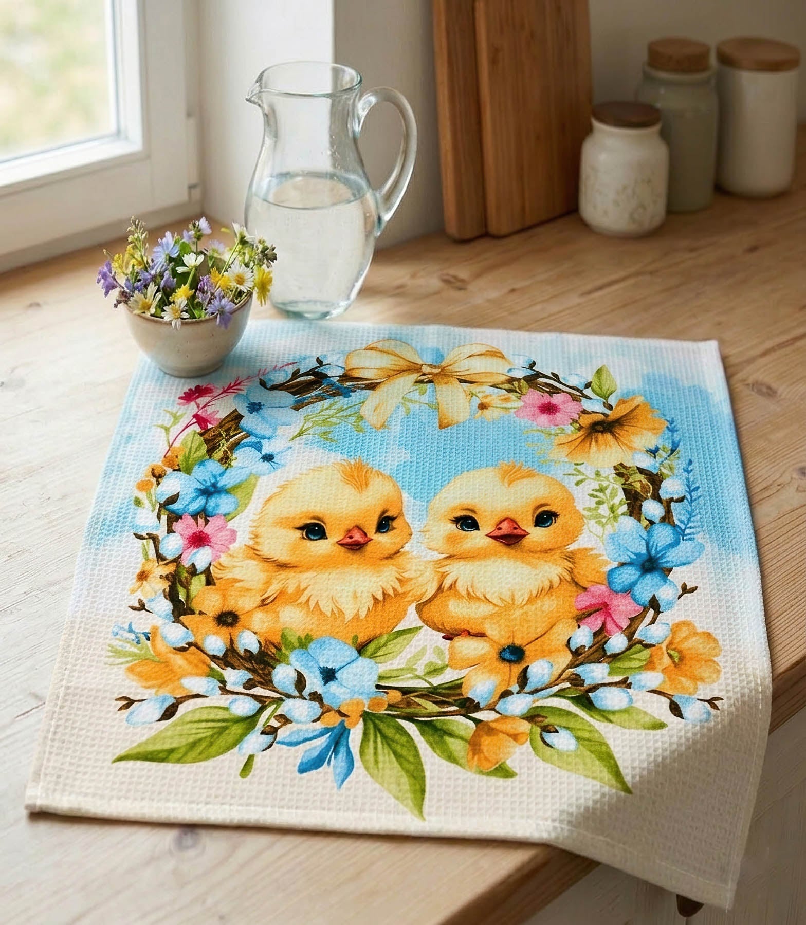 Bellatex kuchyňská utěrka velikonoční 320 KUŘÁTKA, žlutá 1 kus, 50x60cm
