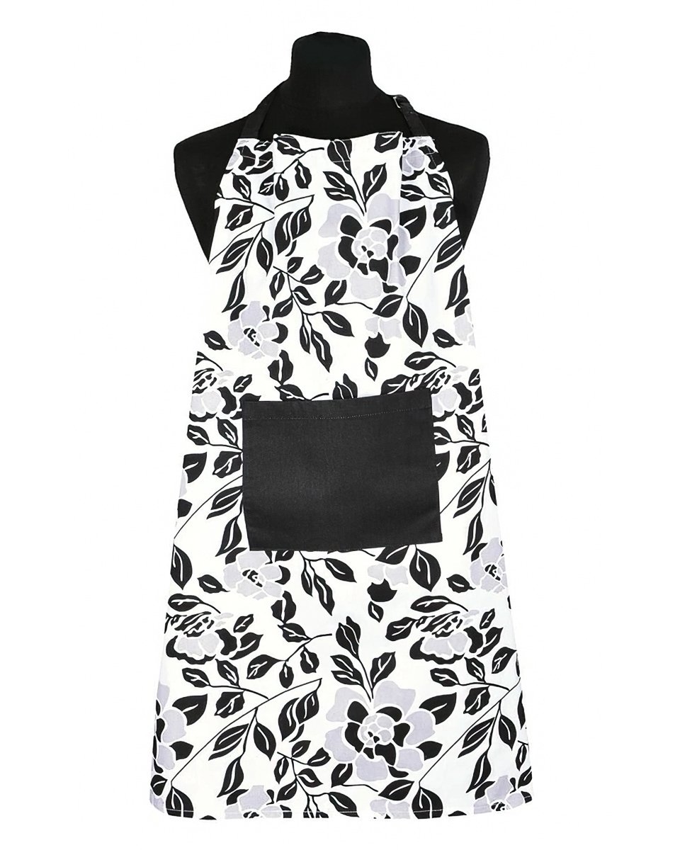 Forbyt kuchyňská zástěra 2001 LÍSTKY, bílo-černá, 60x80cm