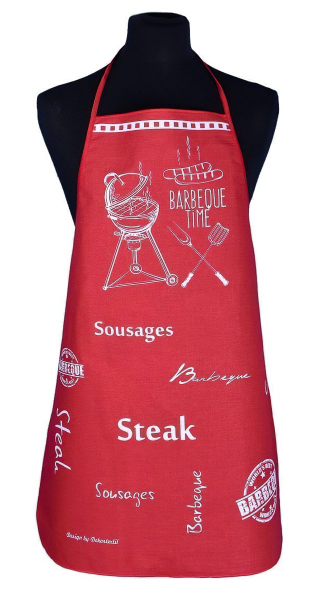 Forbyt kuchyňská zástěra BARBEQUE TIME, červená, 63x80cm