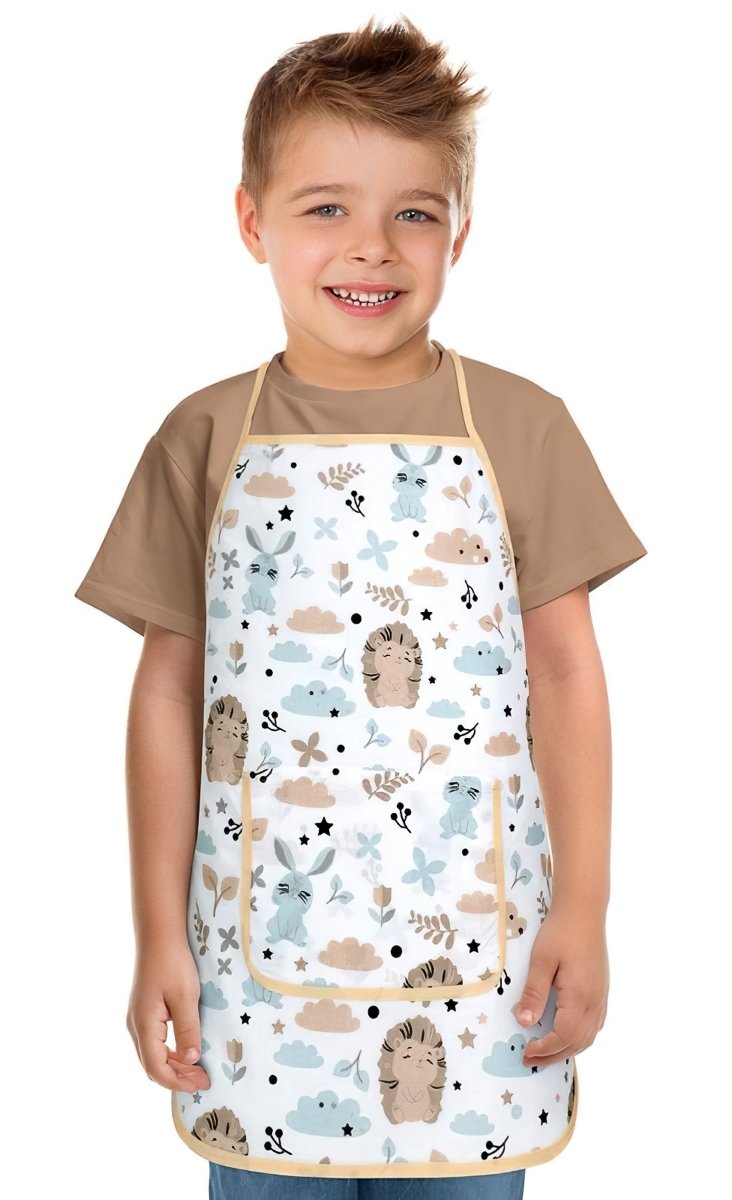 Bellatex Dětská kuchyňská zástěra 7850/071, JEŽEČEK, modro-bílá 47x60cm, 5-8 let