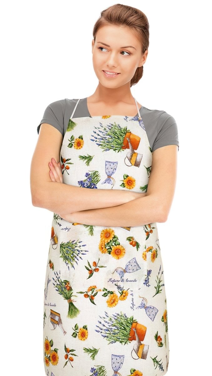 Bellatex kuchyňská zástěra EMA 7750/561, LEVANDULE FIALOVÁ, ŽLUTÁ 67x84cm