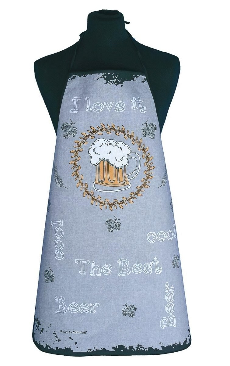 Forbyt kuchyňská zástěra PIVO, šedá, 63x80cm