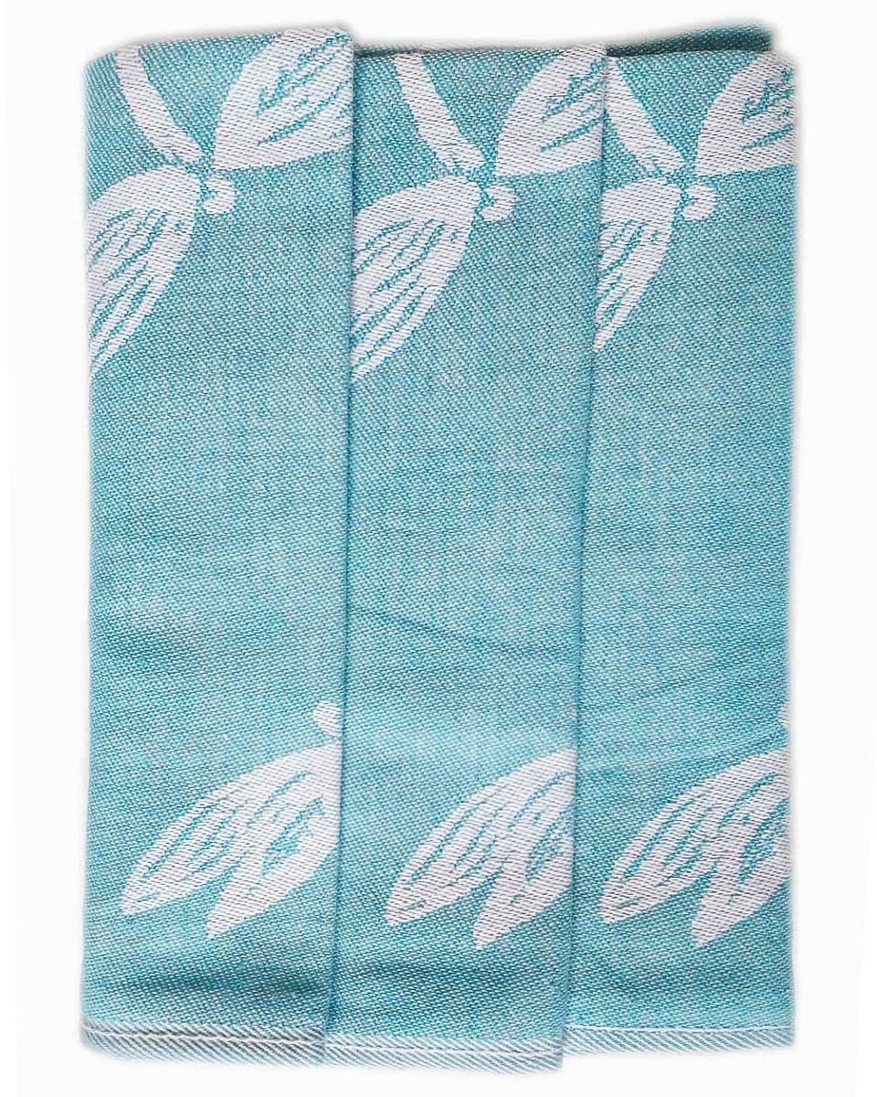 Polášek kuchyňské utěrky EGYPTSKÁ BAVLNA 96, vážky, tyrkysová, 3 kusy, 50x70cm