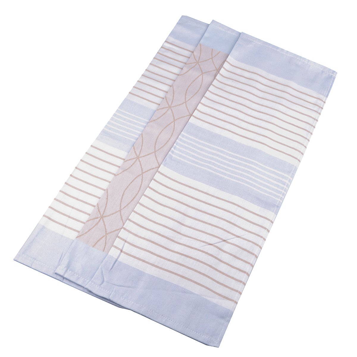 Etex kuchyňské utěrky EGYPTSKÁ BAVLNA U02 ELLIPSE, béžovo-světle modrá, 3 kusy, 50x70cm