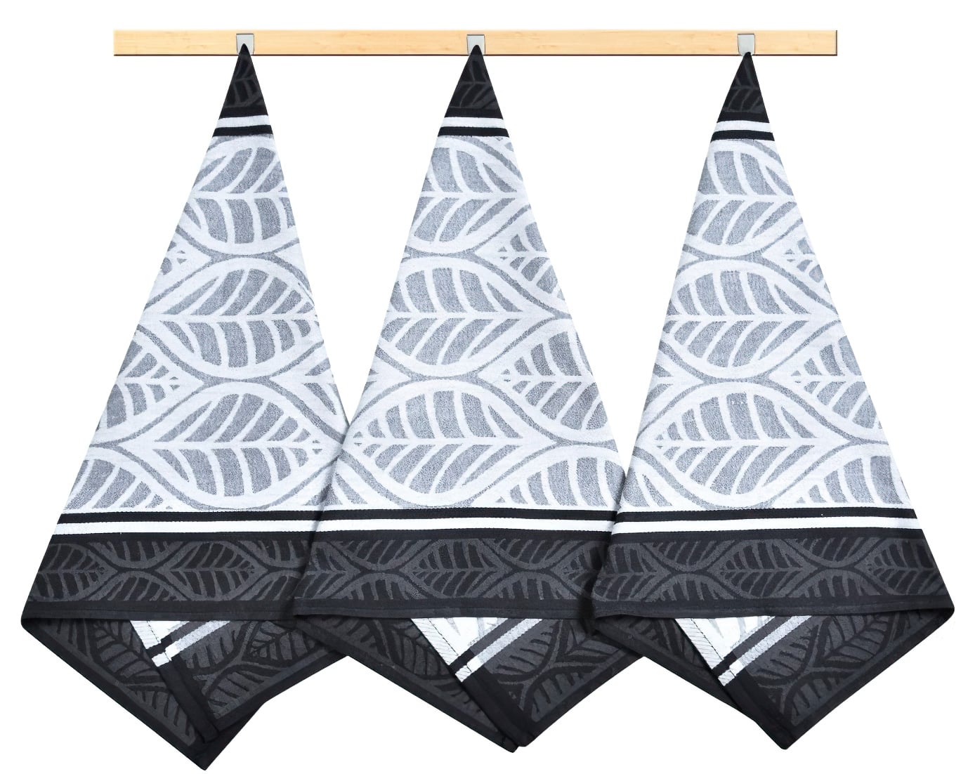 Bellatex kuchyňské utěrky GEOMETRIE ČERNÁ 135, 3 kusy, 50x70cm