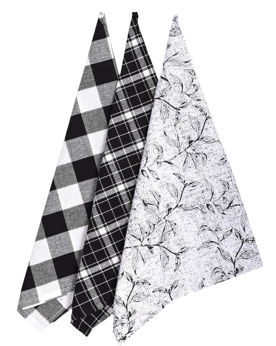 Forbyt Utěrky Leaf černá Varianta: Utěrky Leaf černá 45x70 cm 3 ks