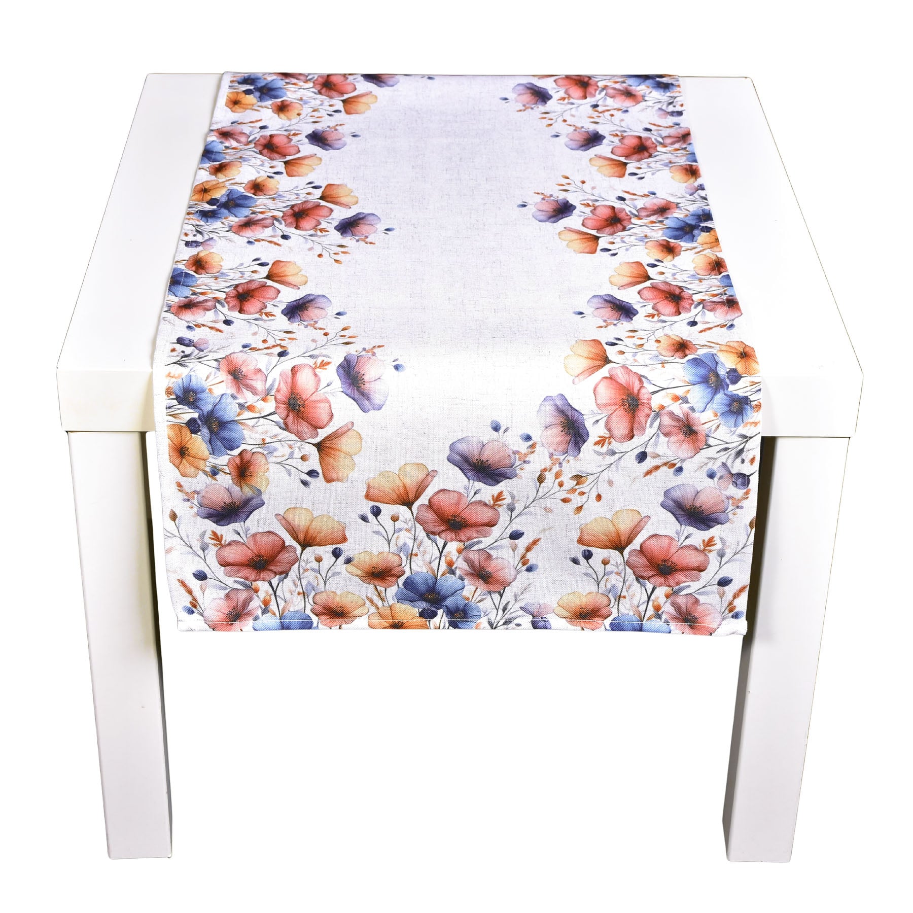 Levně Forbyt kuchyňský ubrus CYH6105 TISK, modro- červené květy 40x90cm (obdélník)