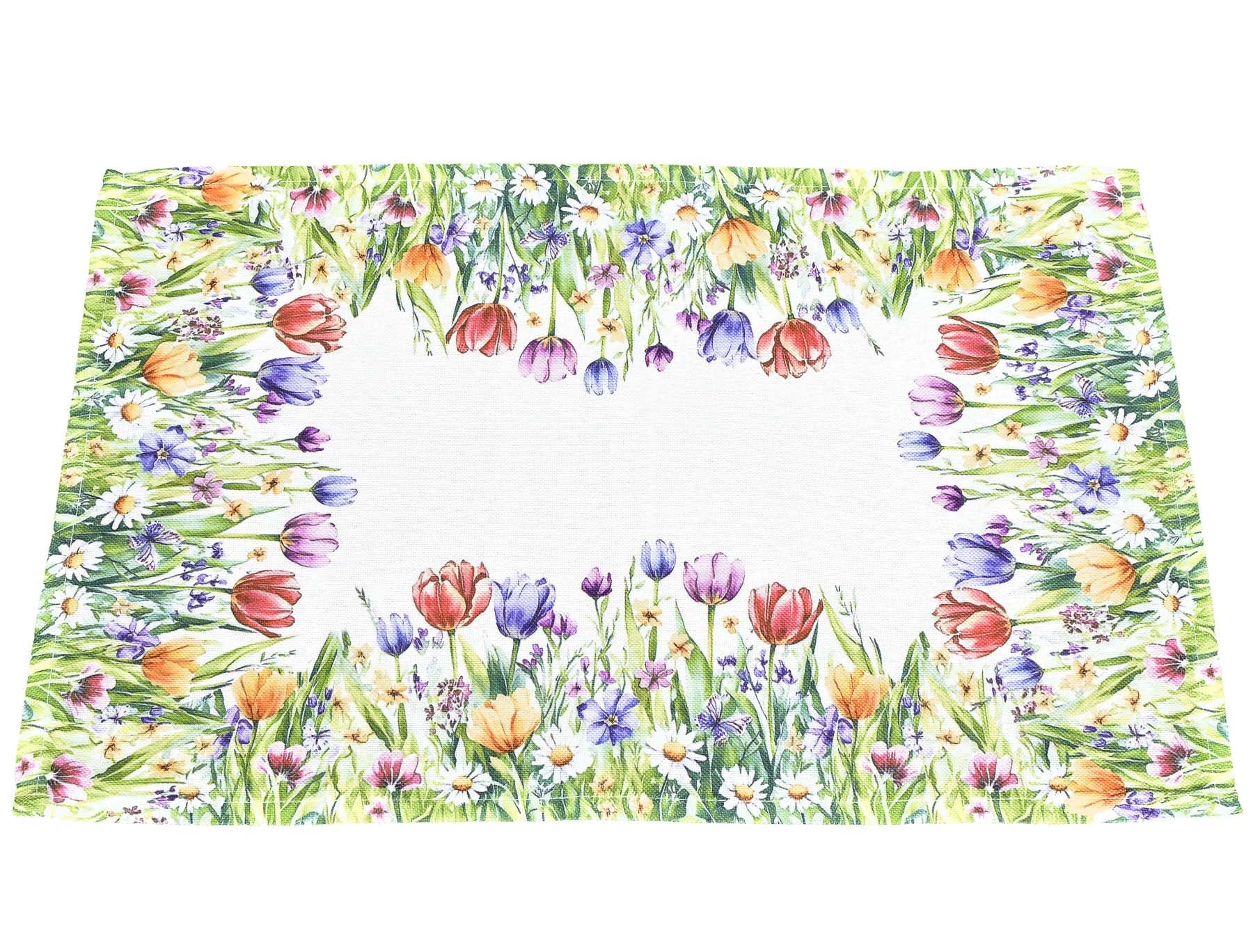 Forbyt kuchyňský ubrus / prostírání CYHA7548 TISK, tulipány, zelená 30x45cm (obdélník)