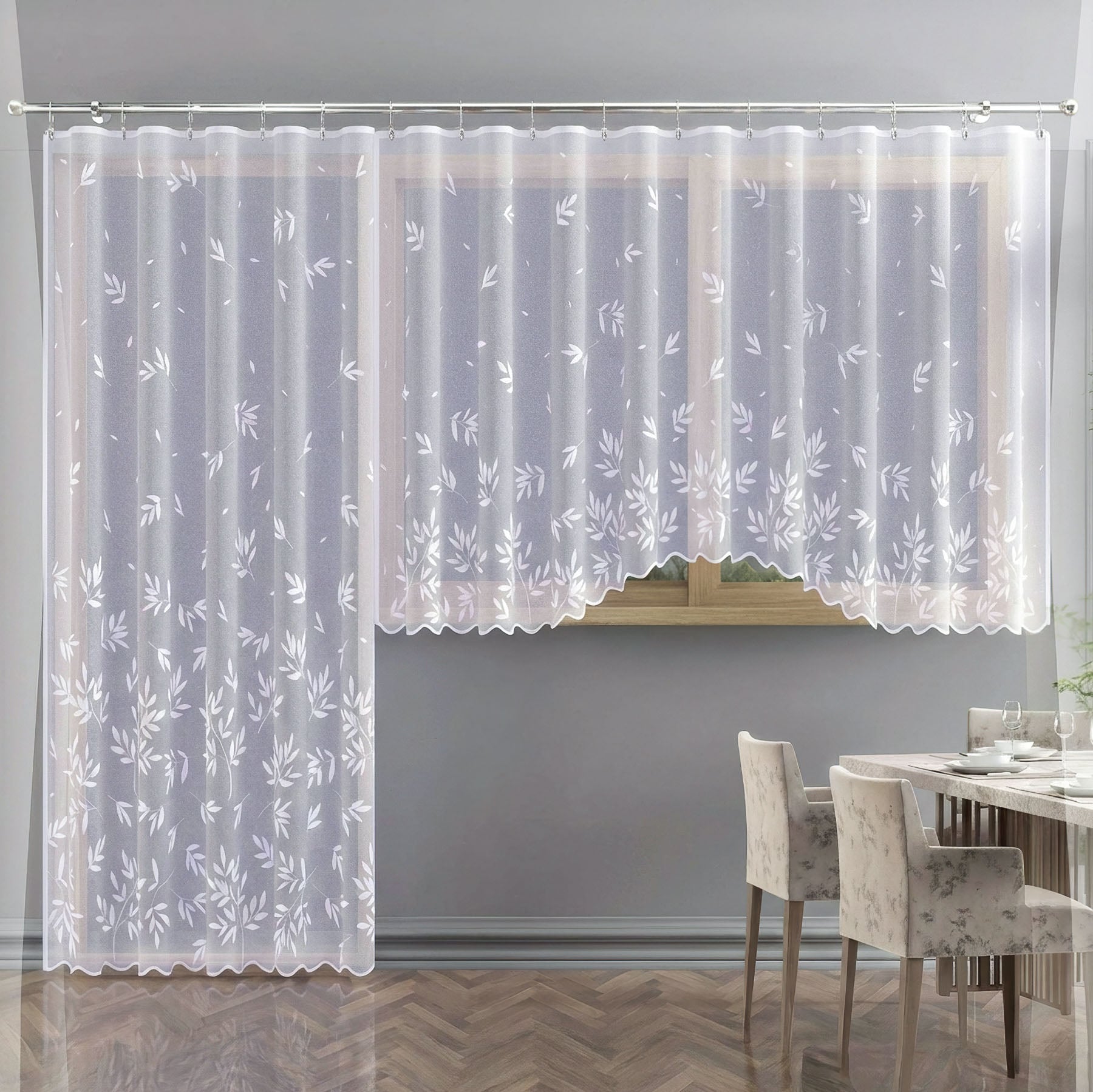 Forbyt žakarová kusová záclona AURA N172A jednobarevná bílá, výška 250 cm x šířka 180 cm (na dveře)