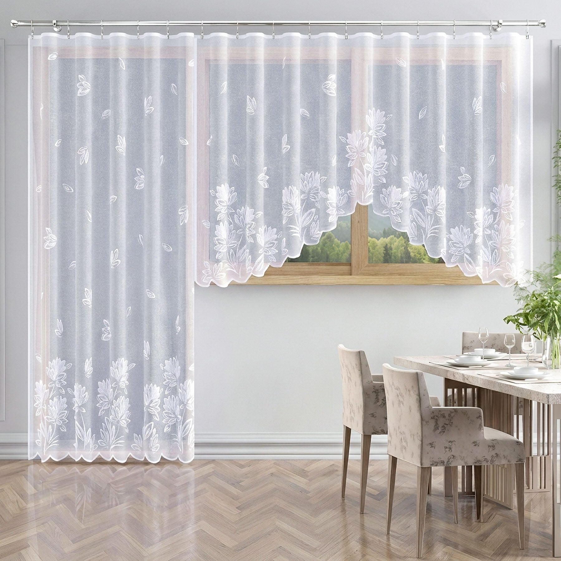 Forbyt žakarová kusová záclona DARA N182 jednobarevná bílá, výška 120 cm x šířka 220 cm (na okno)