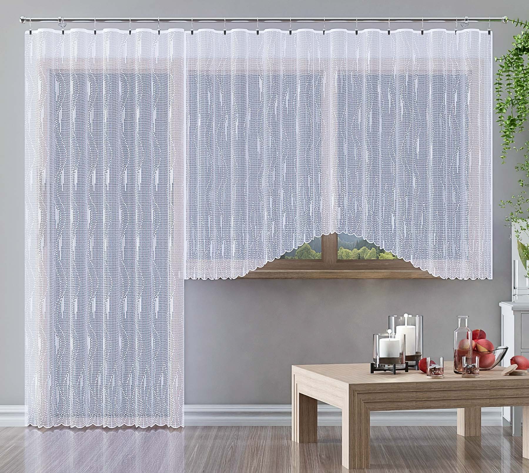 Forbyt žakarová kusová záclona DISON jednobarevná bílá, výška 120 cm x šířka 220 cm (na okno)