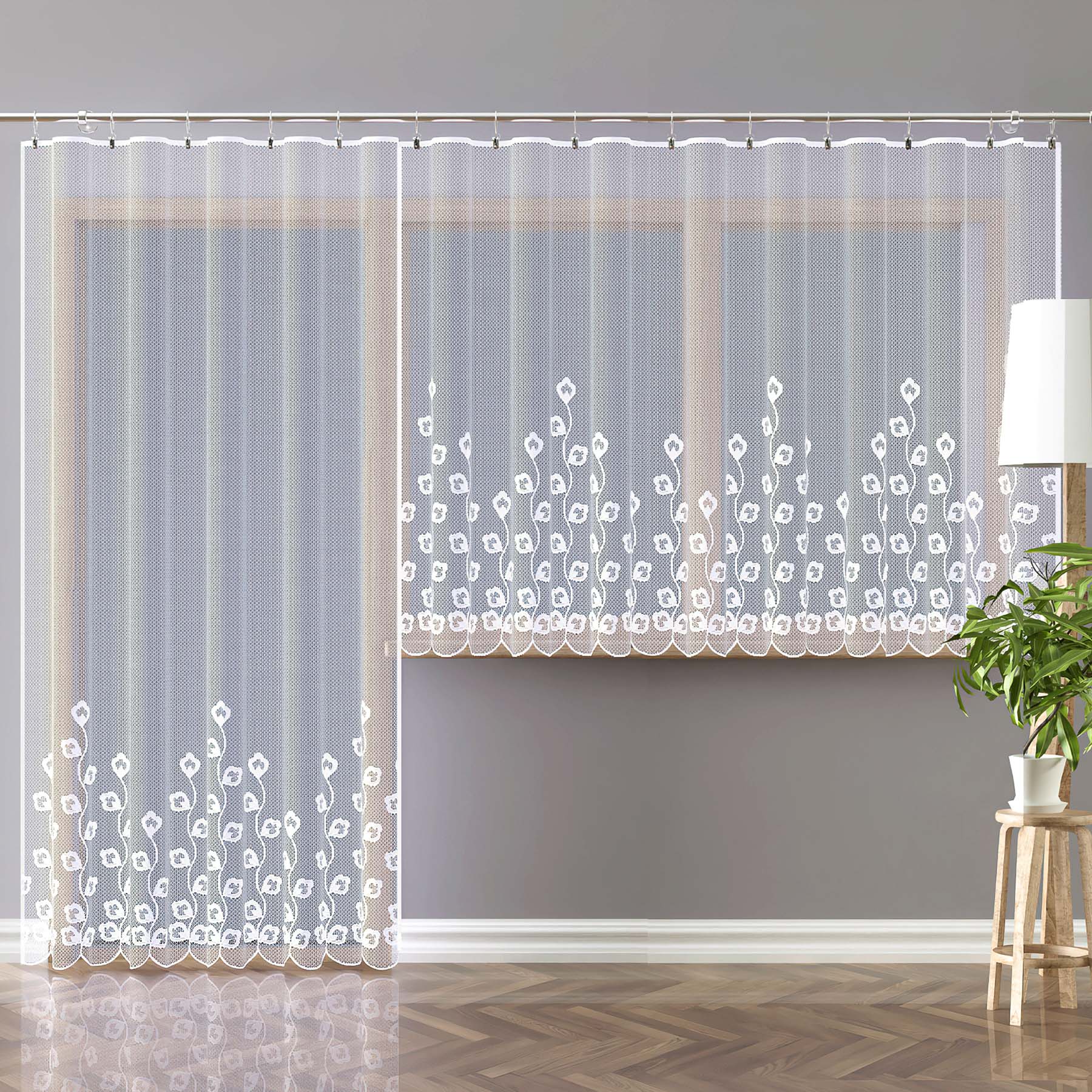 Forbyt žakarová kusová záclona EMILIA jednobarevná bílá, výška 150 cm x šířka 300 cm (na okno)