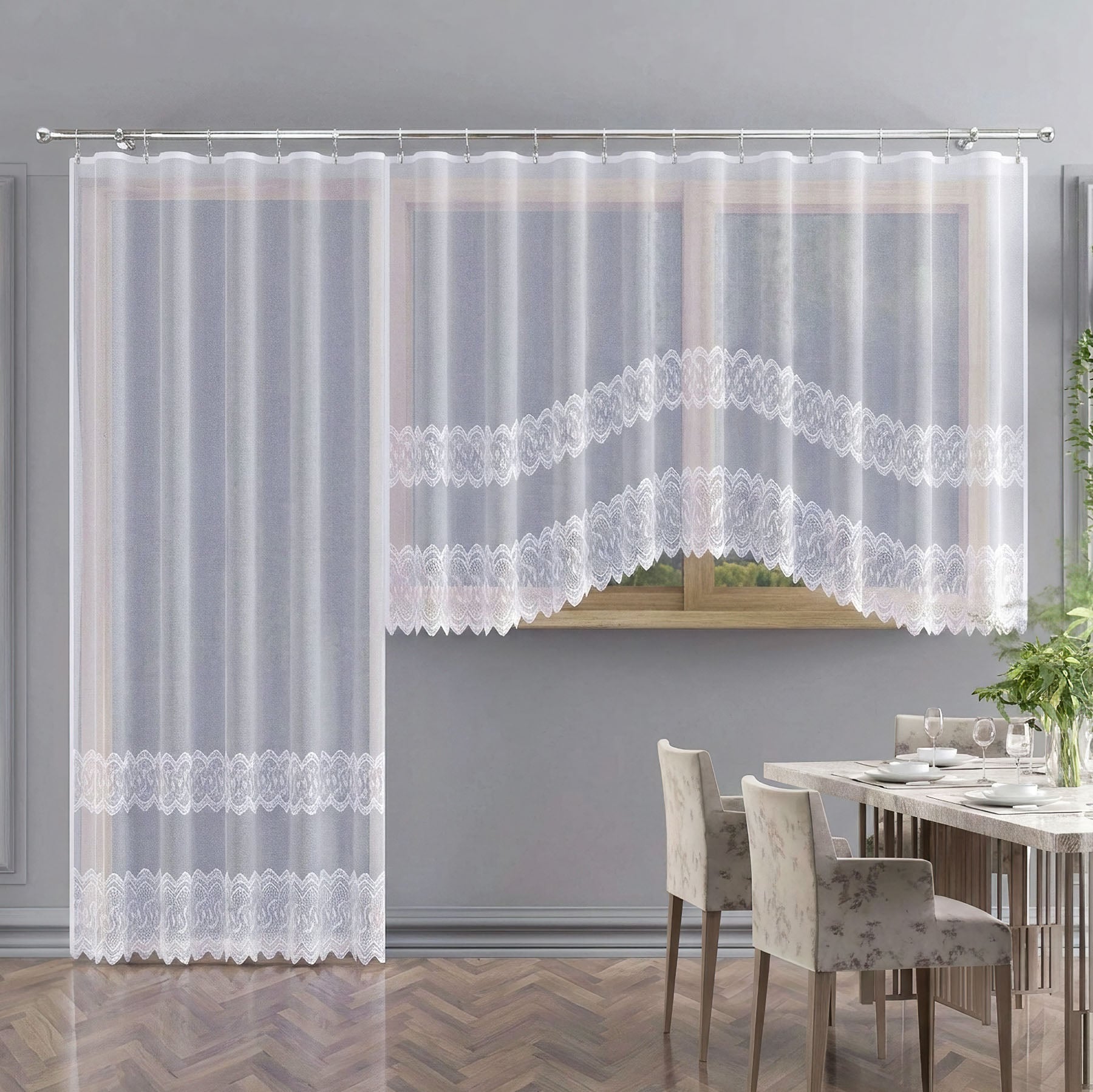 Forbyt žakarová kusová záclona SIRIUS N84A jednobarevná bílá, výška 120 cm x šířka 220 cm (na okno)