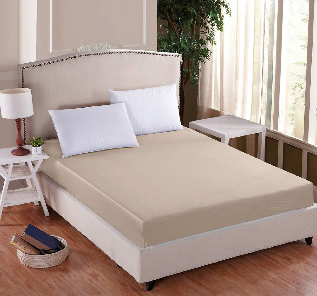 Entuzia Luxusní napínací mako-jersey prostěradlo s lycrou DELUXE 120x200cm elastické, latté / béžové