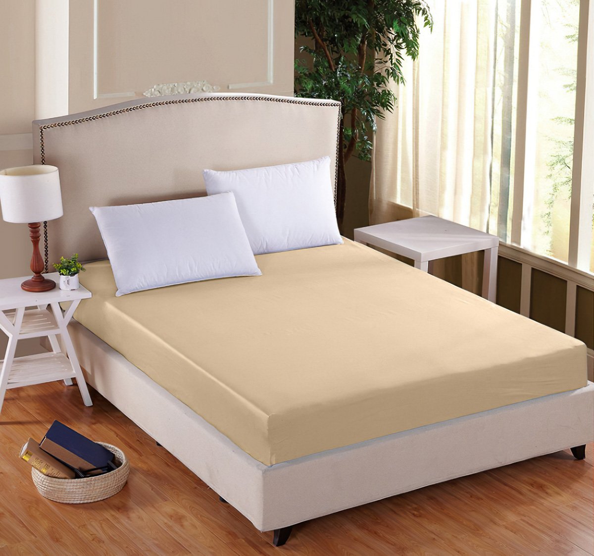 Entuzia Luxusní napínací mako-jersey prostěradlo s lycrou DELUXE 200x220cm elastické, smetanové