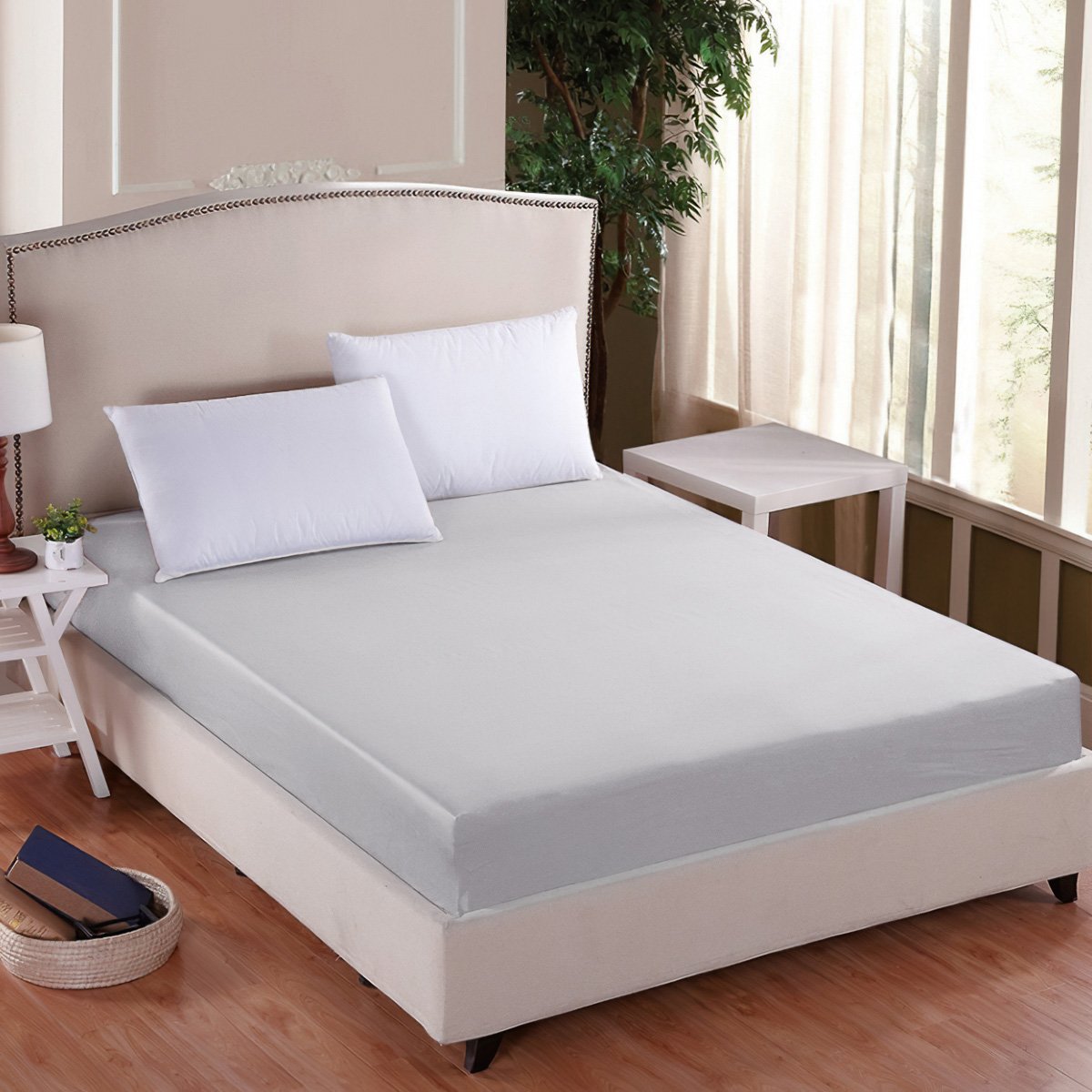 Entuzia Luxusní napínací mako-jersey prostěradlo s lycrou DELUXE 180x200cm elastické, stříbrné