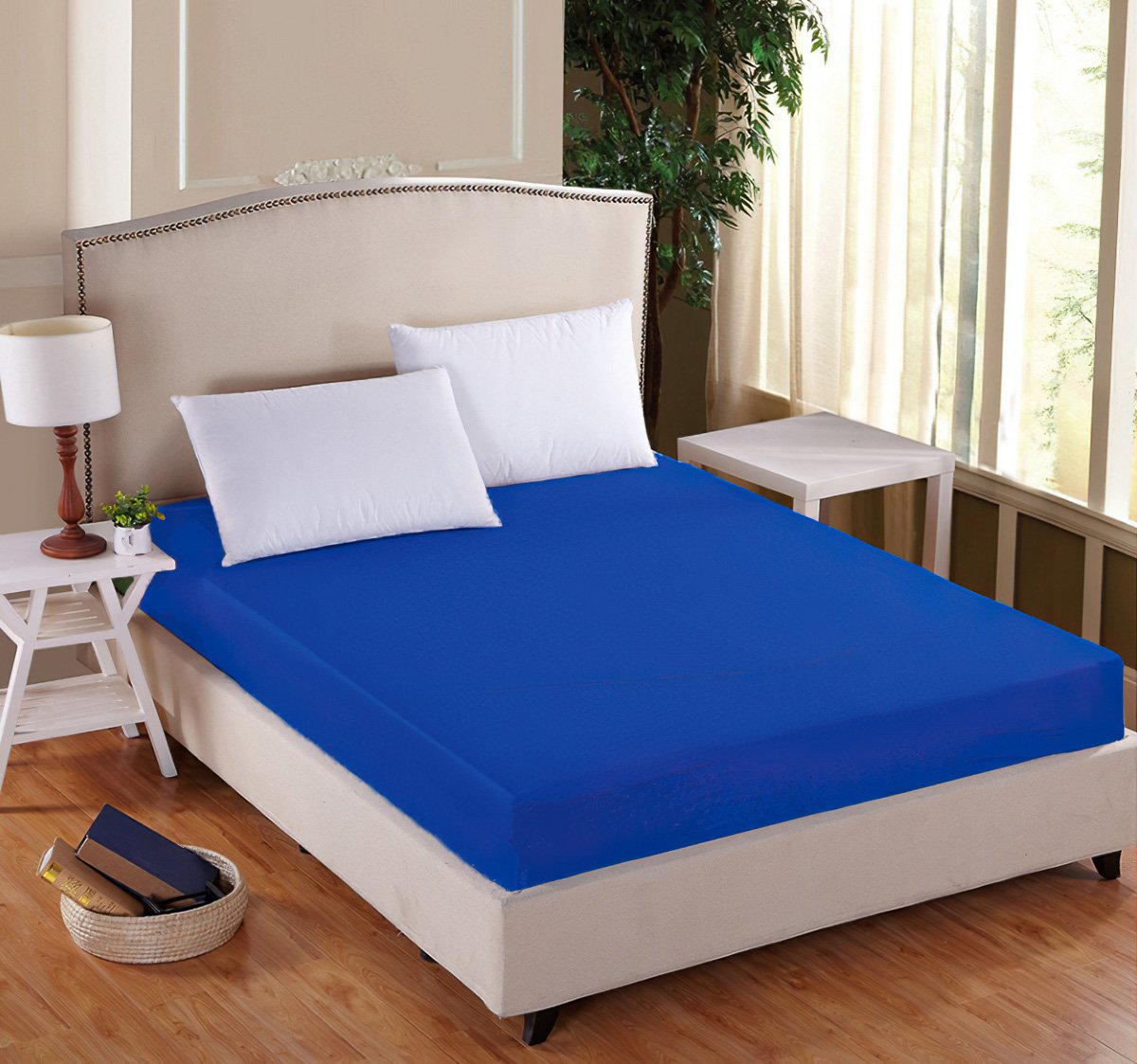 Entuzia Luxusní napínací mako-jersey prostěradlo s lycrou DELUXE 90x200cm elastické, tmavě modré