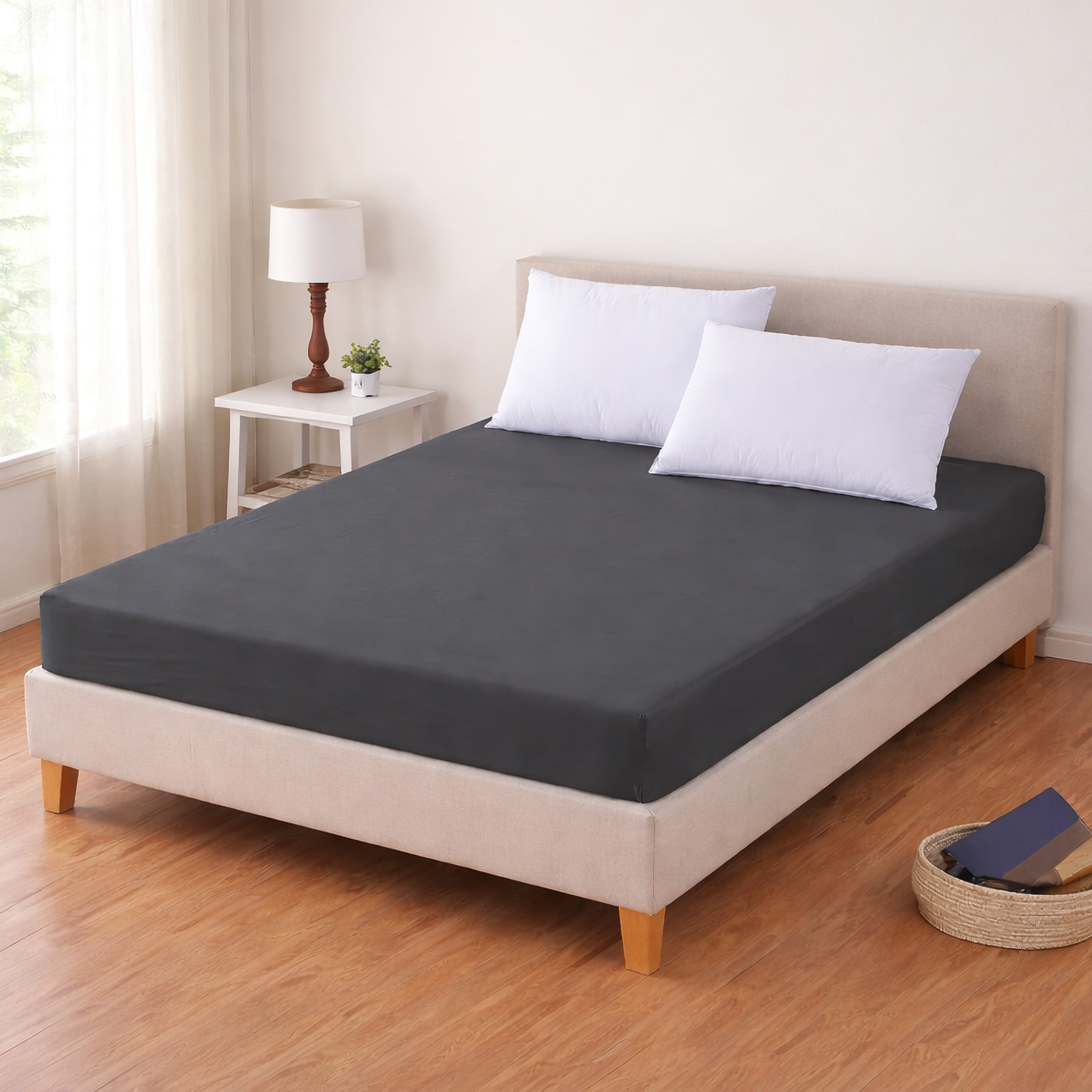 TextilCentrum Luxusní napínací mako-jersey prostěradlo s lycrou DELUXE Collection 90x200cm elastické, antracitové