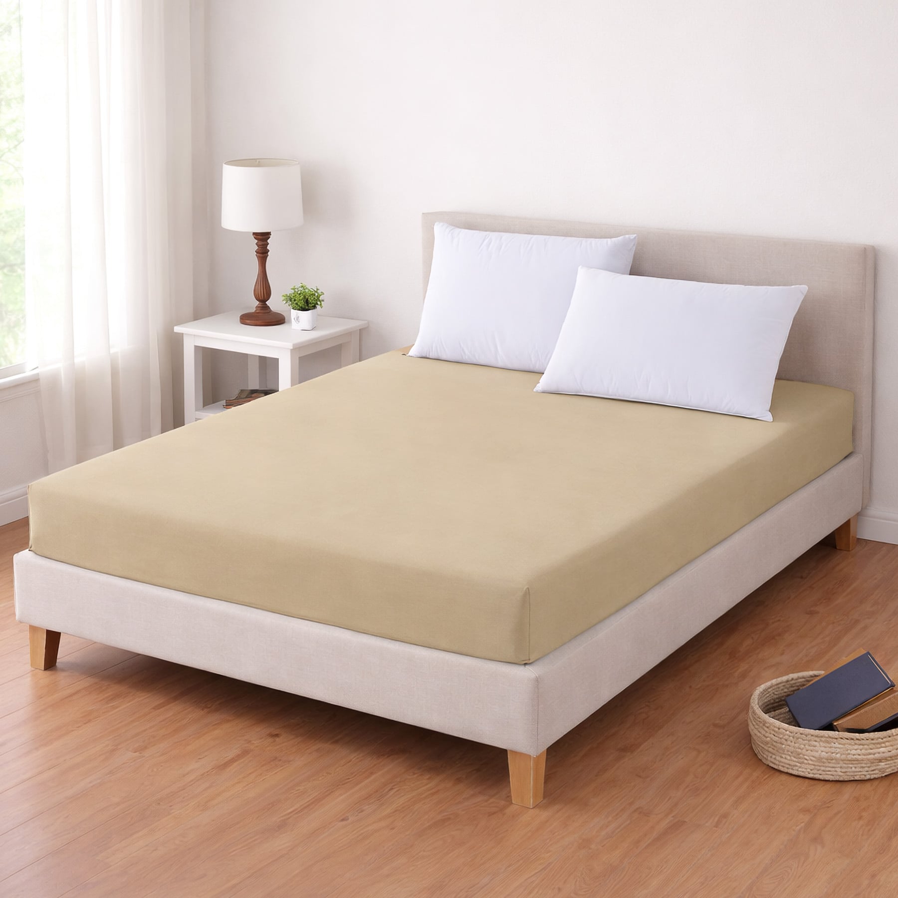 TextilCentrum Luxusní napínací mako-jersey prostěradlo s lycrou DELUXE Collection 200x220cm elastické, smetanové