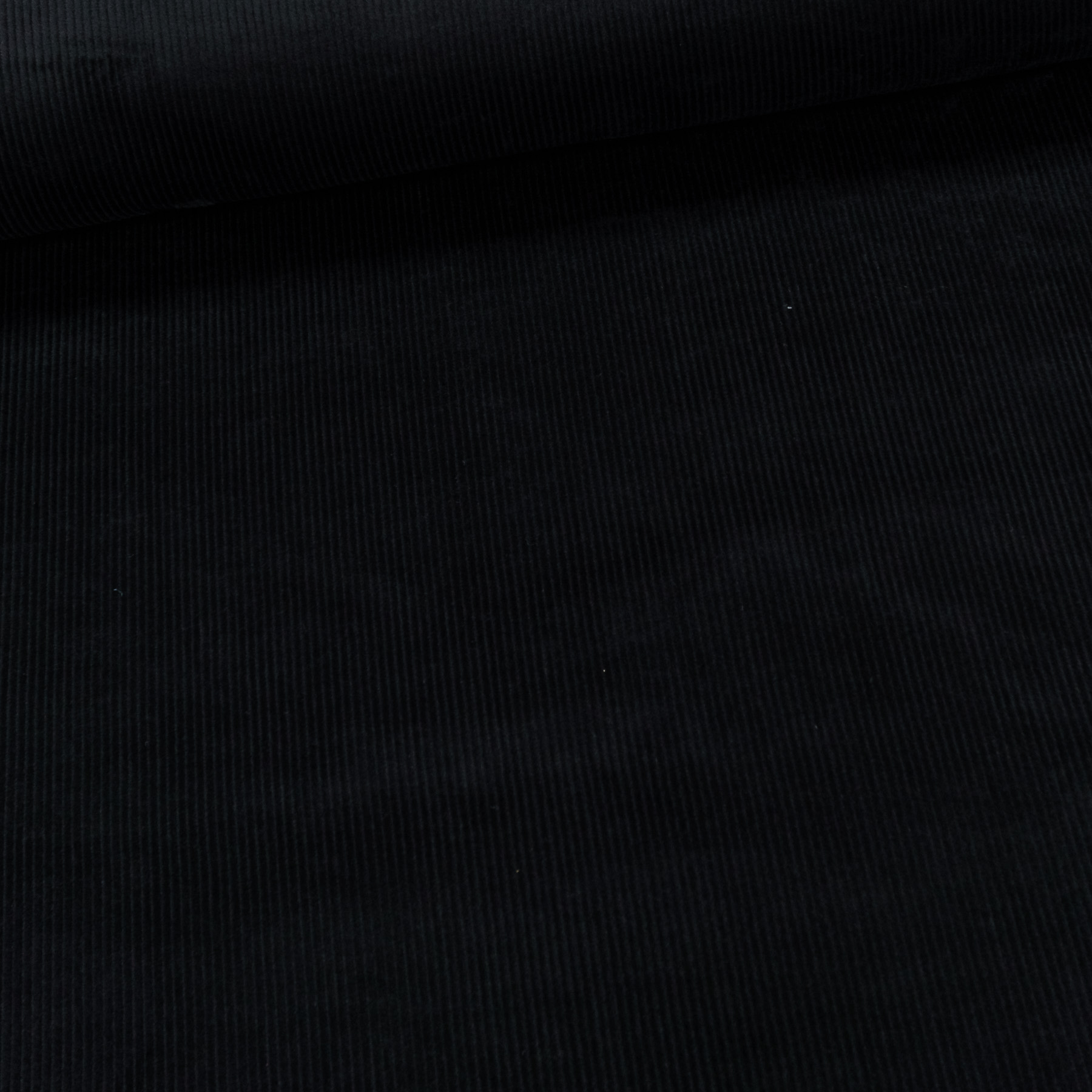 Manšestr bavlněný elastický MR1112-690, jednobarevný černý, š.150cm (látka v metráži)