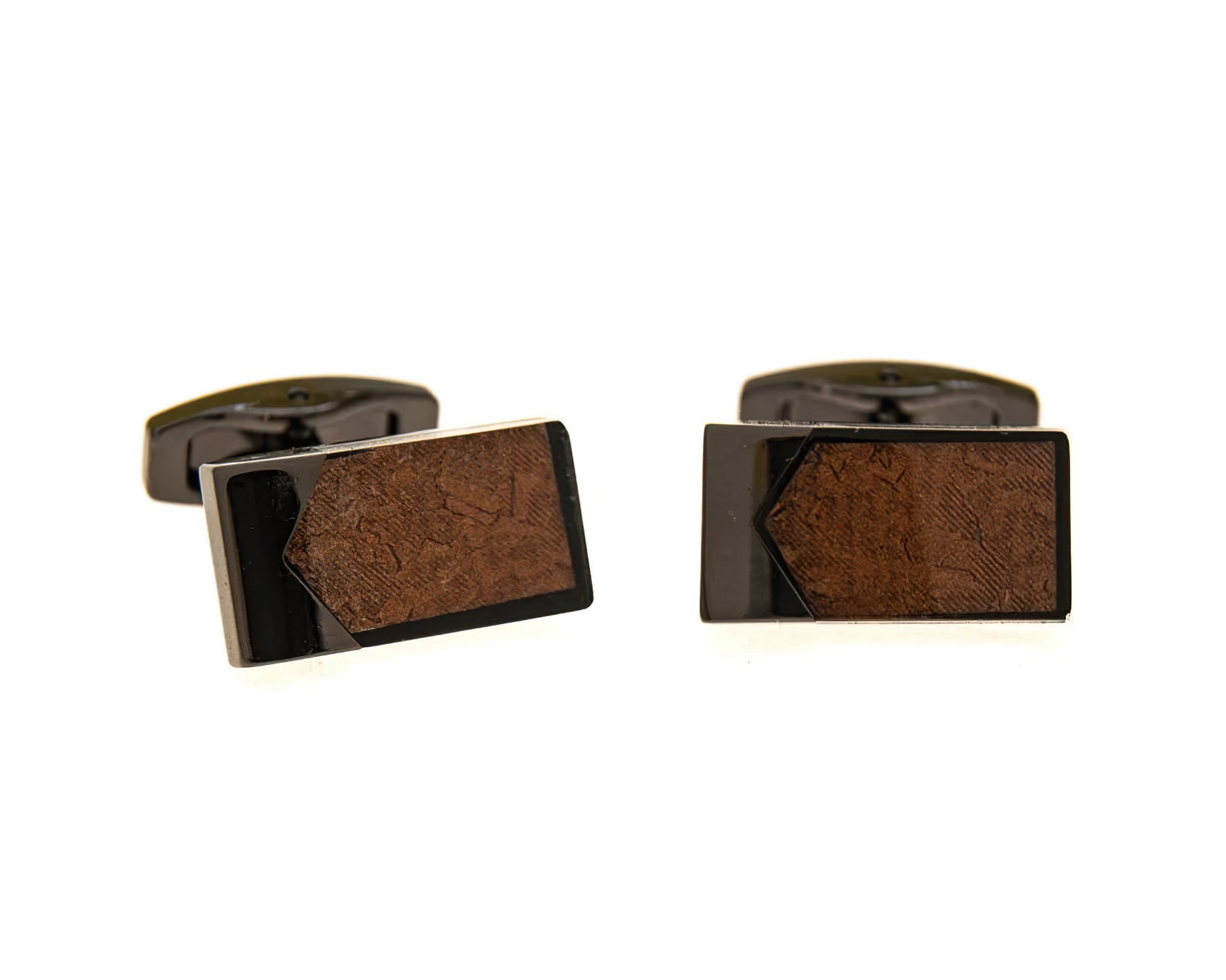 Manžetové knoflíčky Avantgard PREMIUM 573-20860, grafitová/hnědá