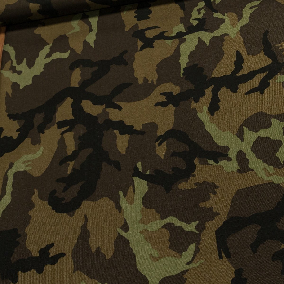 Maskáčovina / celtovina RAMBO 213681-41 maskáčový vzor, vojenská zelená se zátěrem, š.150cm (látka v metráži)