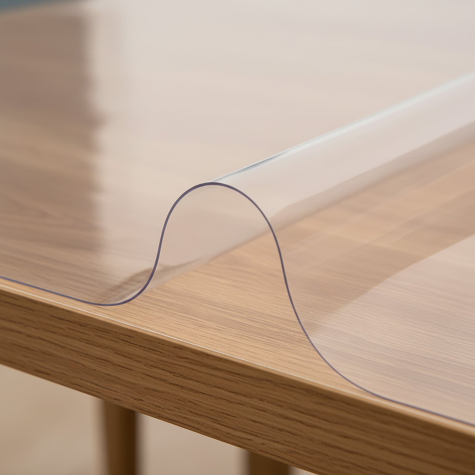 Průhledný ochranný ubrus na stůl z měkčeného PVC (tzv. měkké sklo) tl. 1,2mm, š.100cm (metráž)