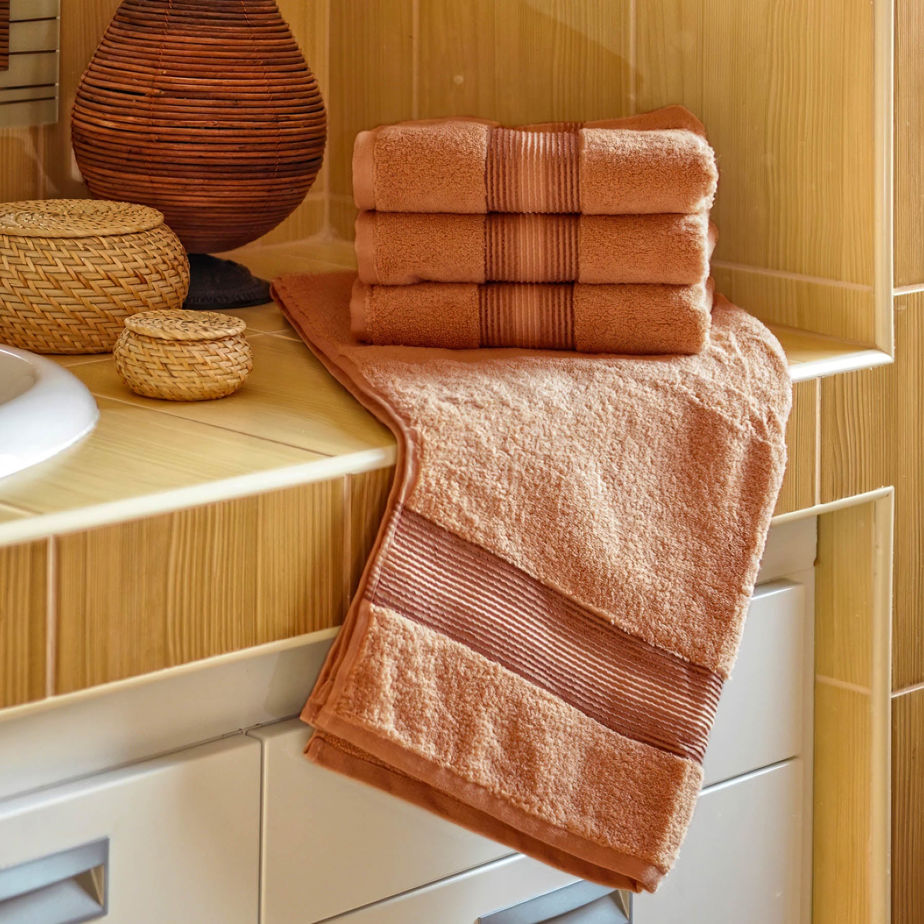 Jiří Polášek mikrofroté osuška DITA, oříšková, 70x140cm