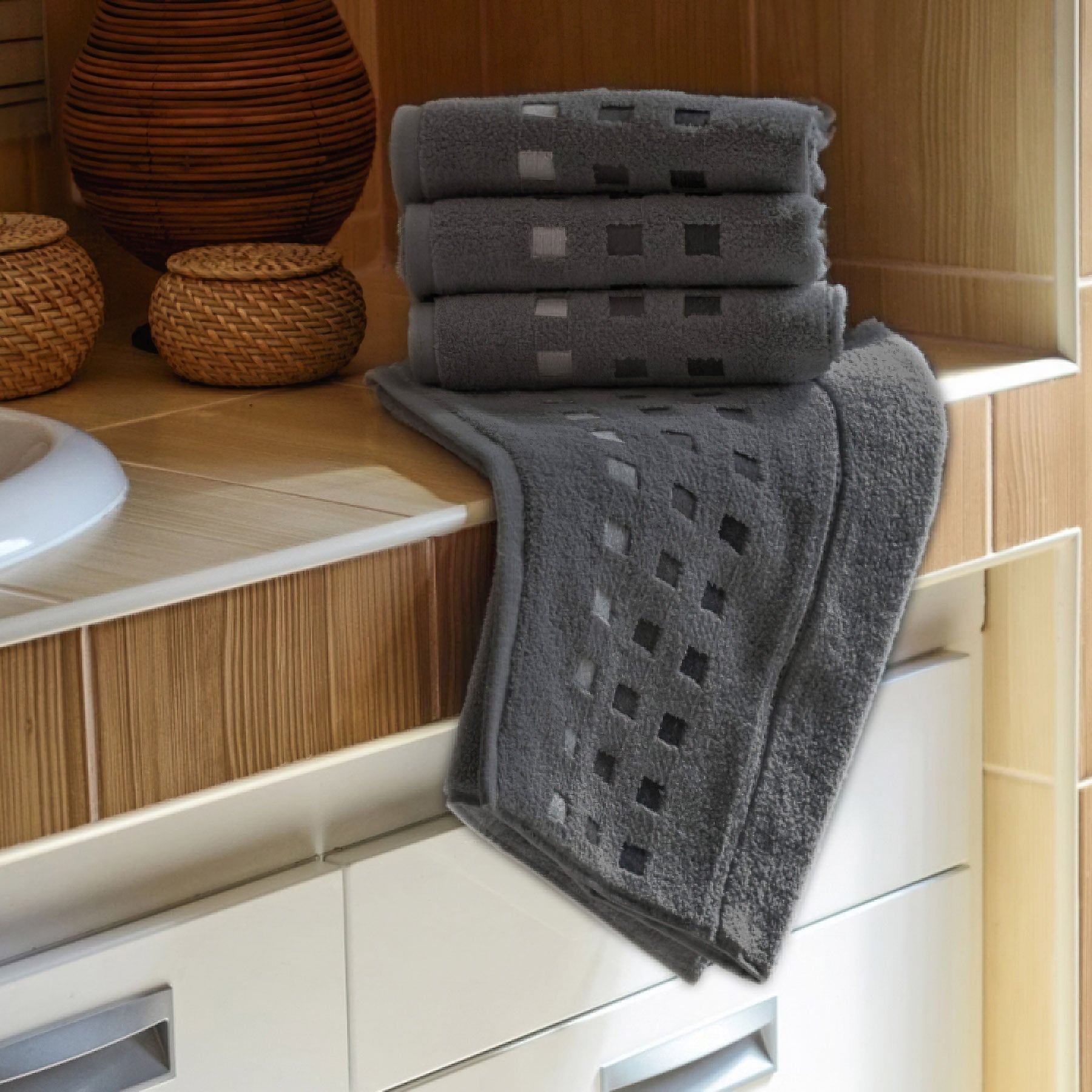 Jiří Polášek mikrofroté ručník ZORA, tmavě šedý, 50x100cm