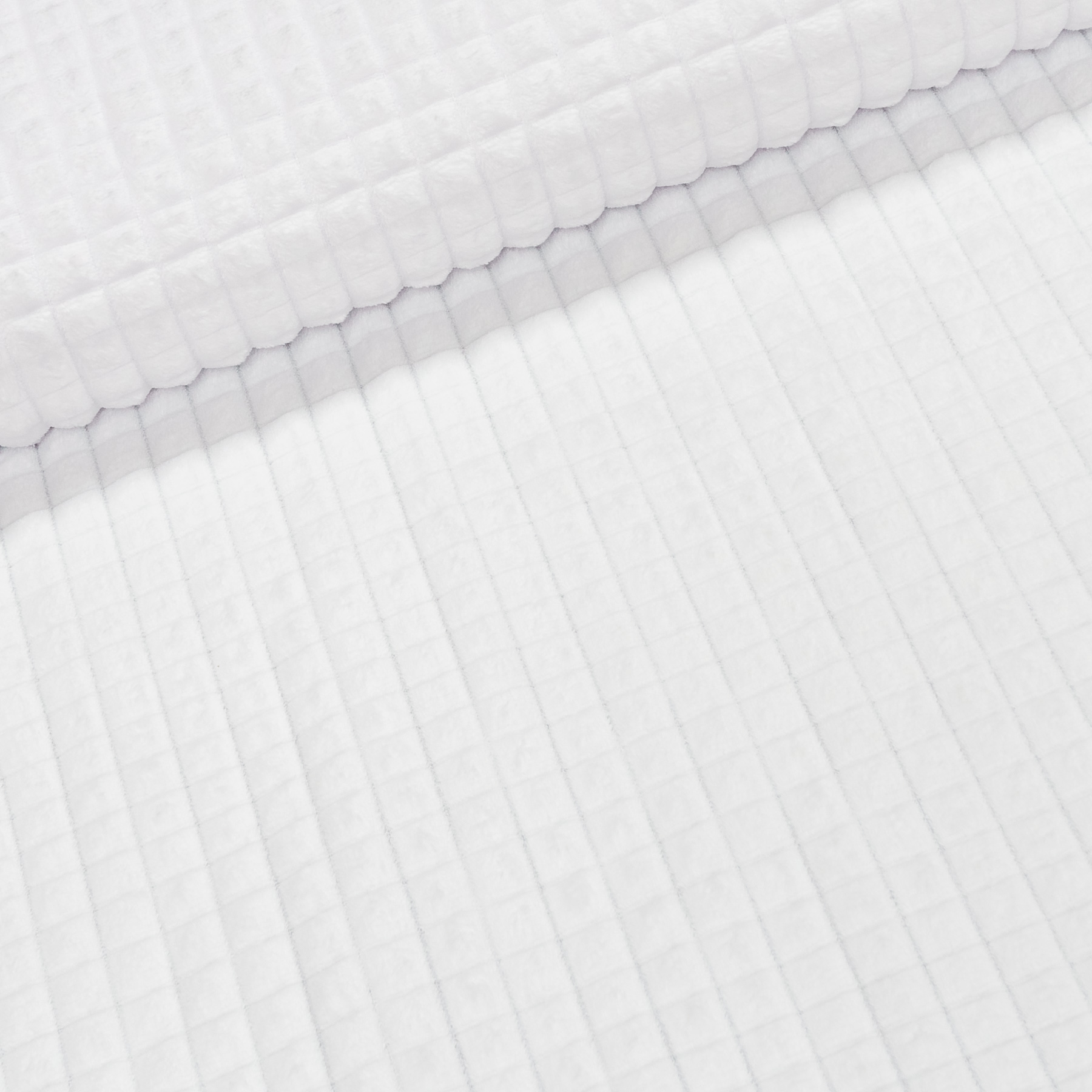 Minky jednobarevná KOSTKA, bílá š.160cm (látka v metráži)