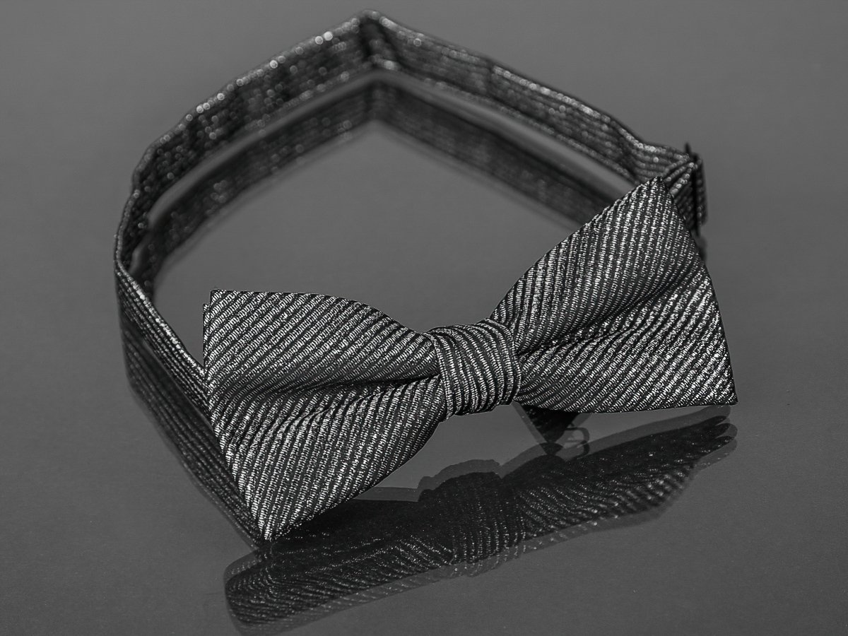 Motýlek pánský AMJ šedý s lesklým vzorem MP031