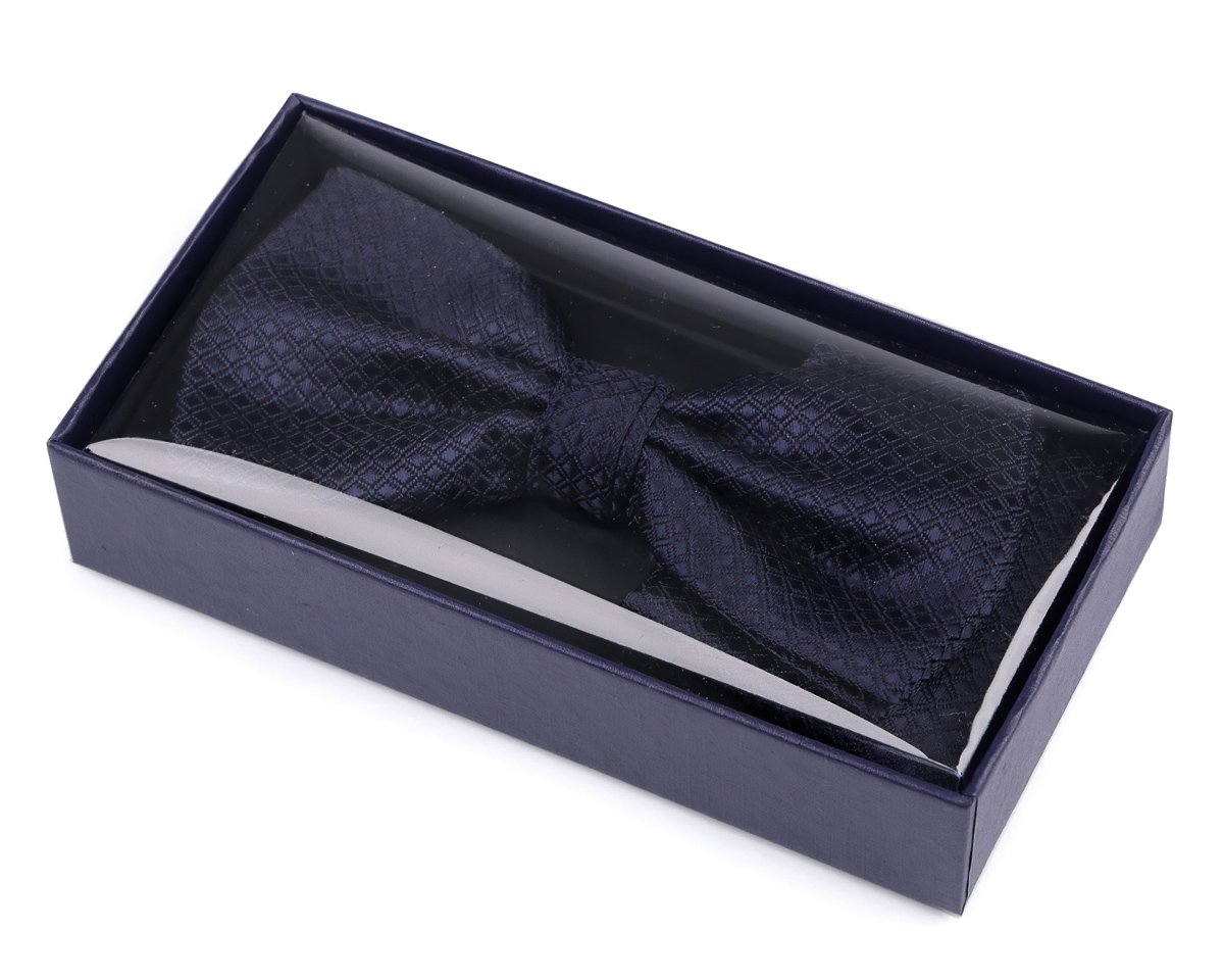 Motýlek pánský s kapesníčkem870587/4 vzorovaný, tmavě modrý / kostičky