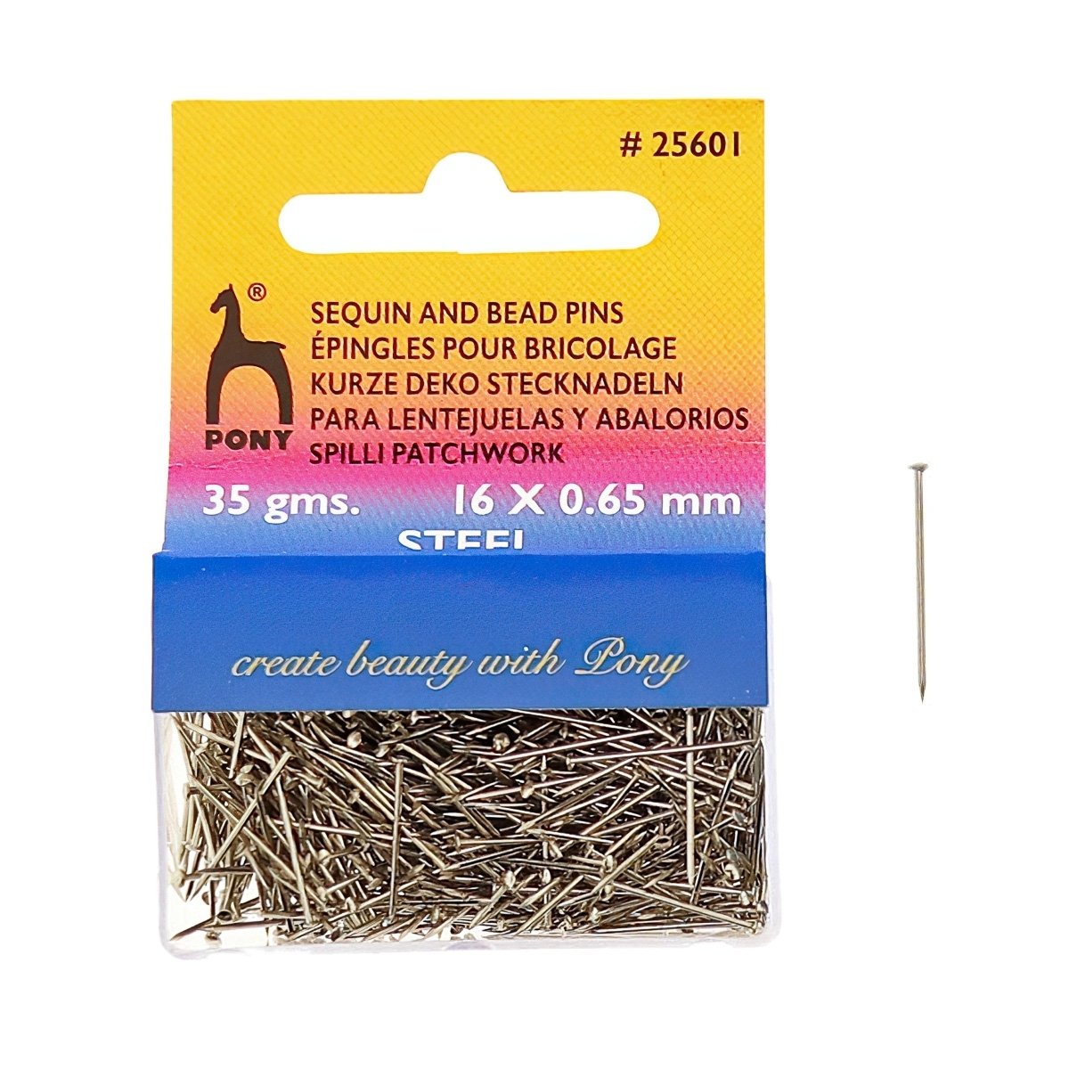 Ocelové špendlíky bez hlavičky PONY, stříbrné, 0,65x16mm, 730 kusů