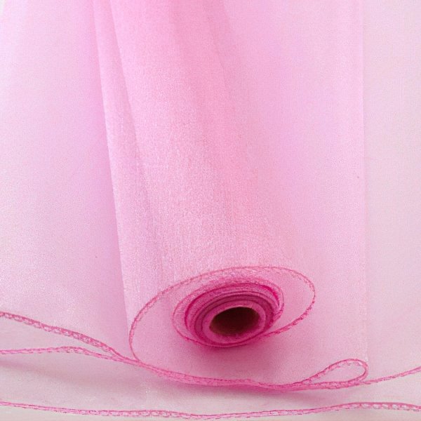 Organza dekorační 45484/5152 růžová šíře 36cm, návin 9m